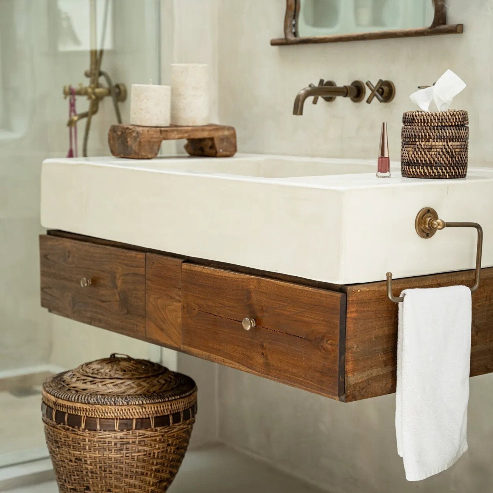 Bazar Bizar Antwerp The Colonial Storage Basket - Natural Brown - L
