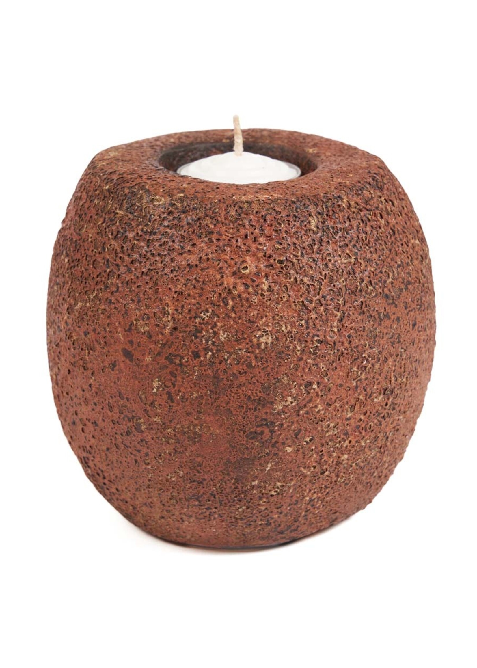 Bazar Bizar Antwerp The Cavestone Candle Holder - Terracotta