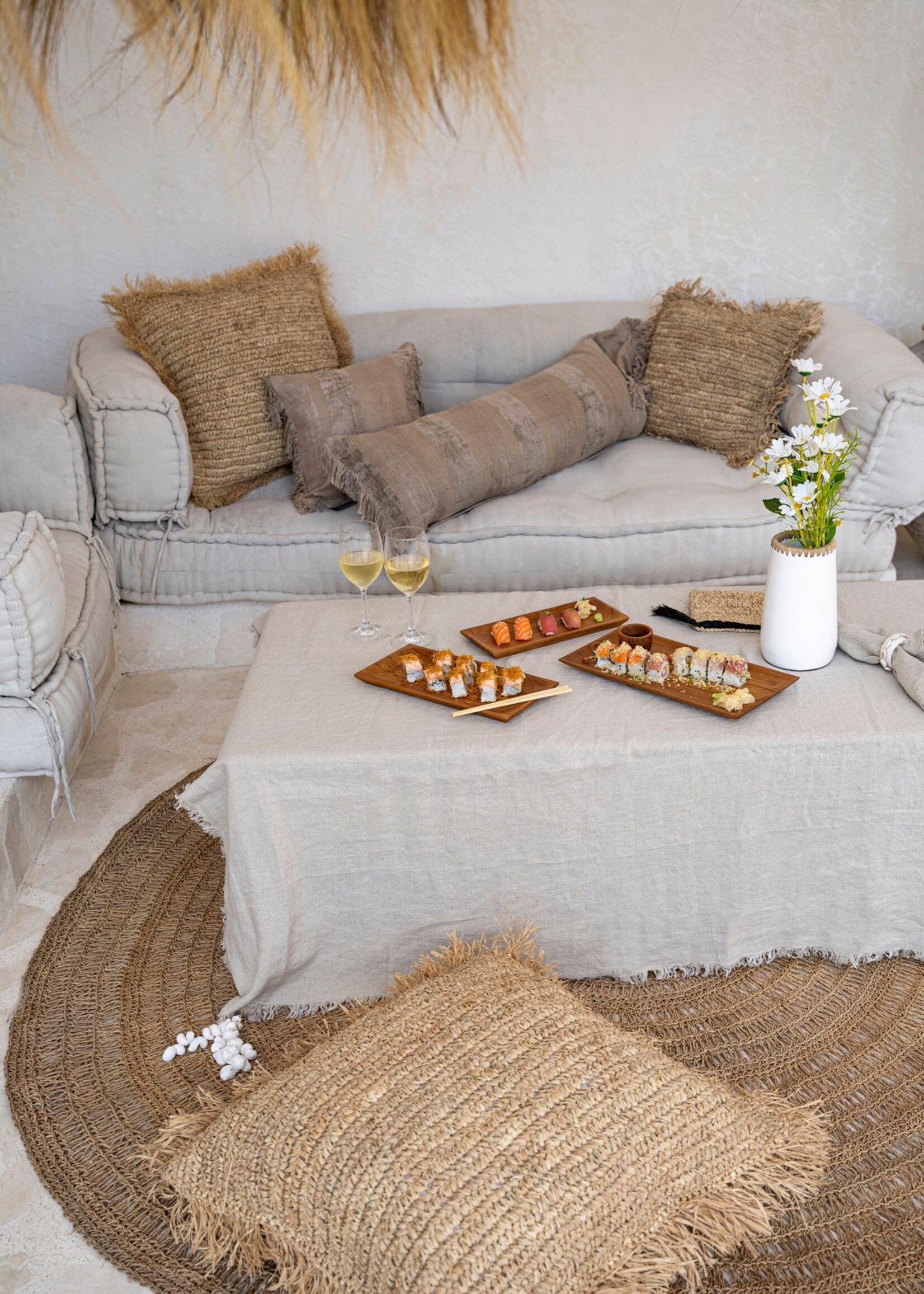 Bazar Bizar Antwerp The Linen Tablecloth - Beige - 150x150