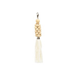 Bazar Bizar Antwerp The Wooden Beads Keychain - Natural White