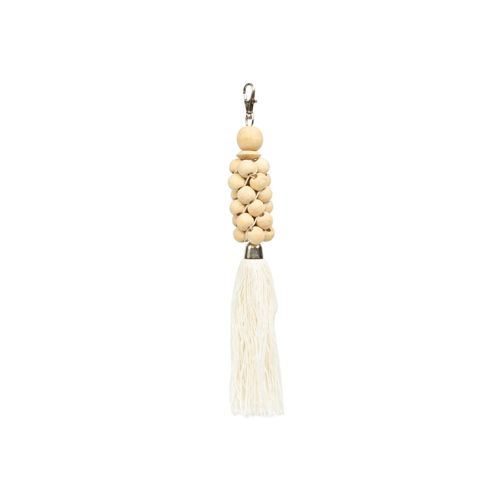 Bazar Bizar Antwerp The Wooden Beads Keychain - Natural White