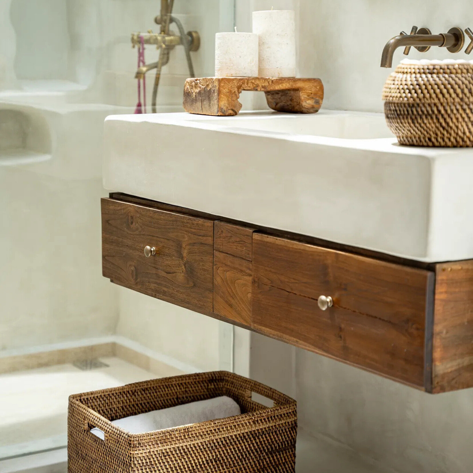 Bazar Bizar Antwerp The Colonial Magazine Basket - Natural Brown - L