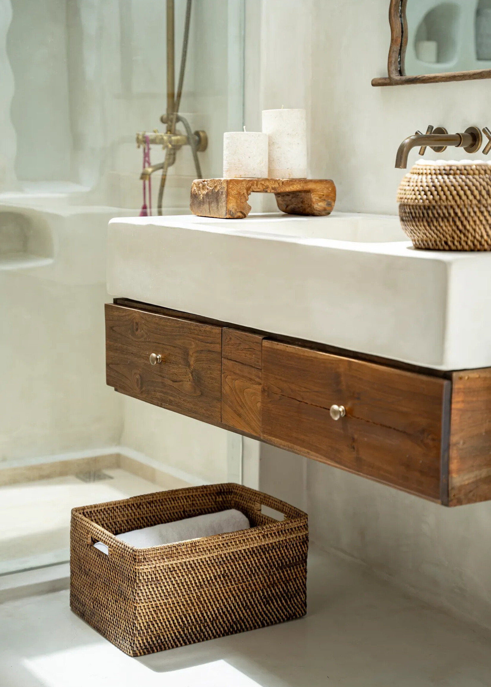 Bazar Bizar Antwerp The Colonial Magazine Basket - Natural Brown - L