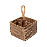 Bazar Bizar Antwerp The Rattan Cutlery Caddy N°2 - Natural Brown