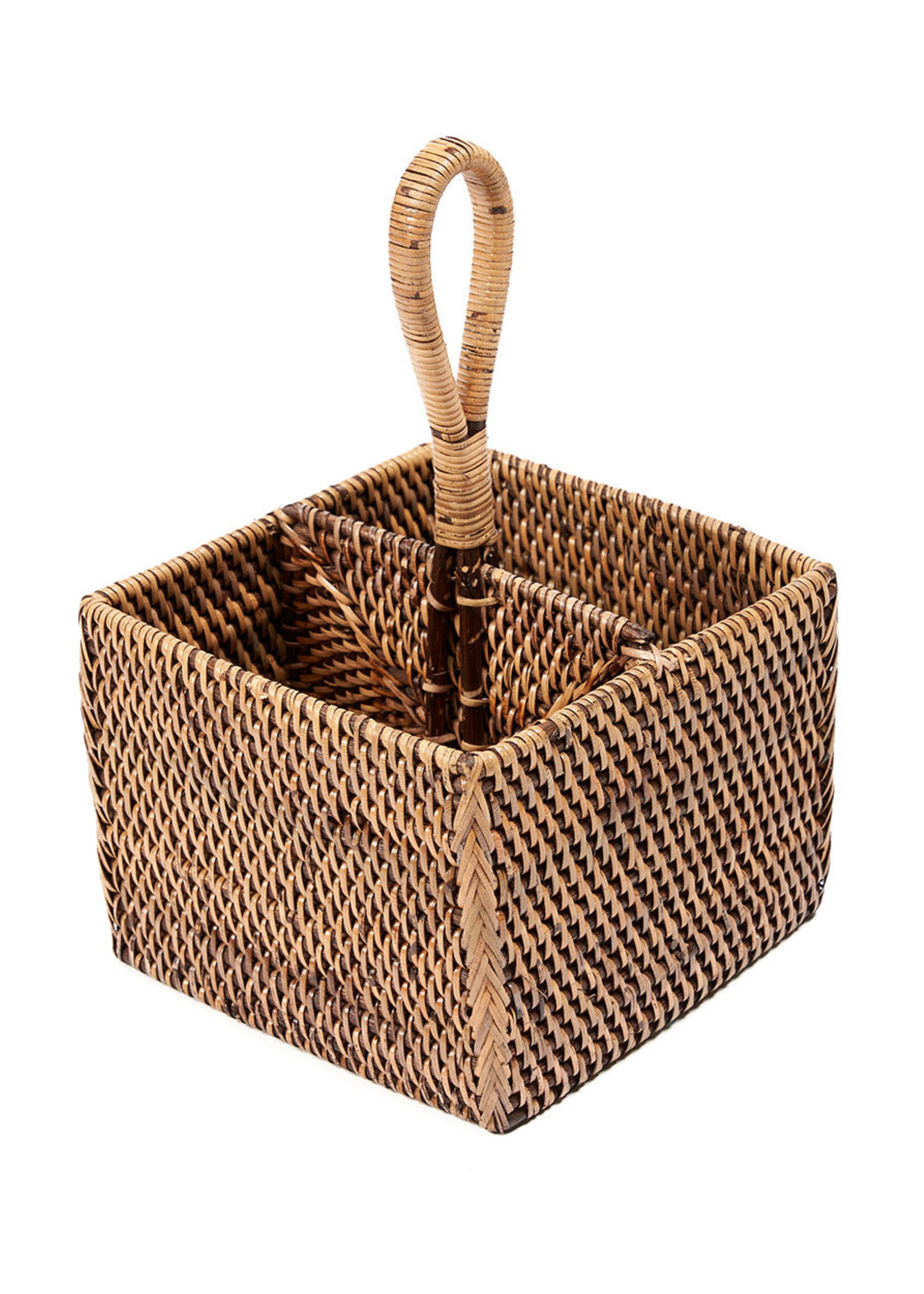 Bazar Bizar Antwerp The Rattan Cutlery Caddy N°2 - Natural Brown