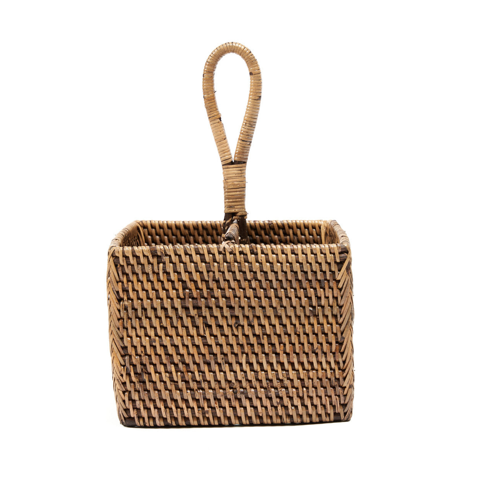 Bazar Bizar Antwerp The Rattan Cutlery Caddy N°2 - Natural Brown