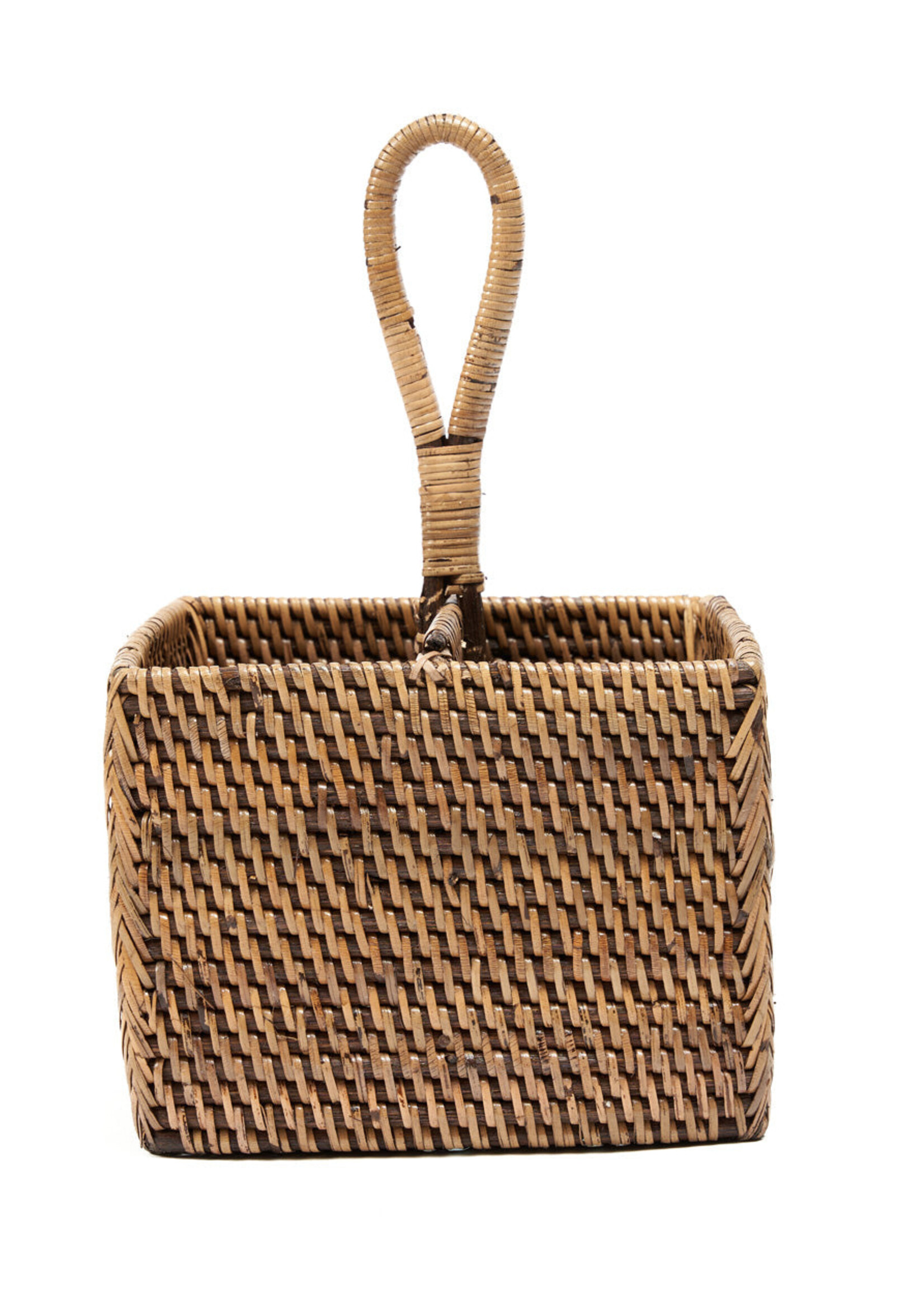 Bazar Bizar Antwerp The Rattan Cutlery Caddy N°2 - Natural Brown