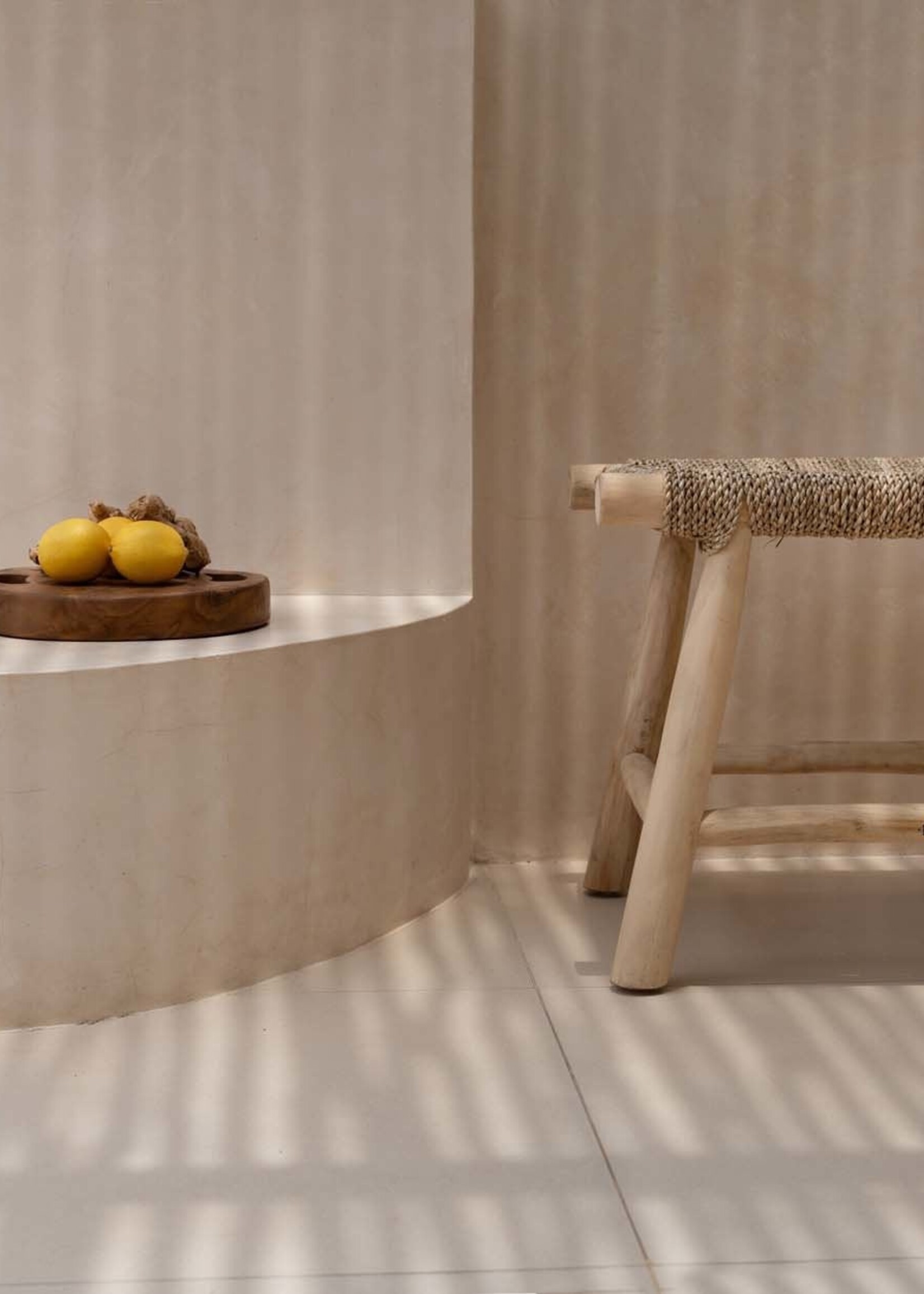 Bazar Bizar Antwerp The Porto Seagrass Stool - Natural - M