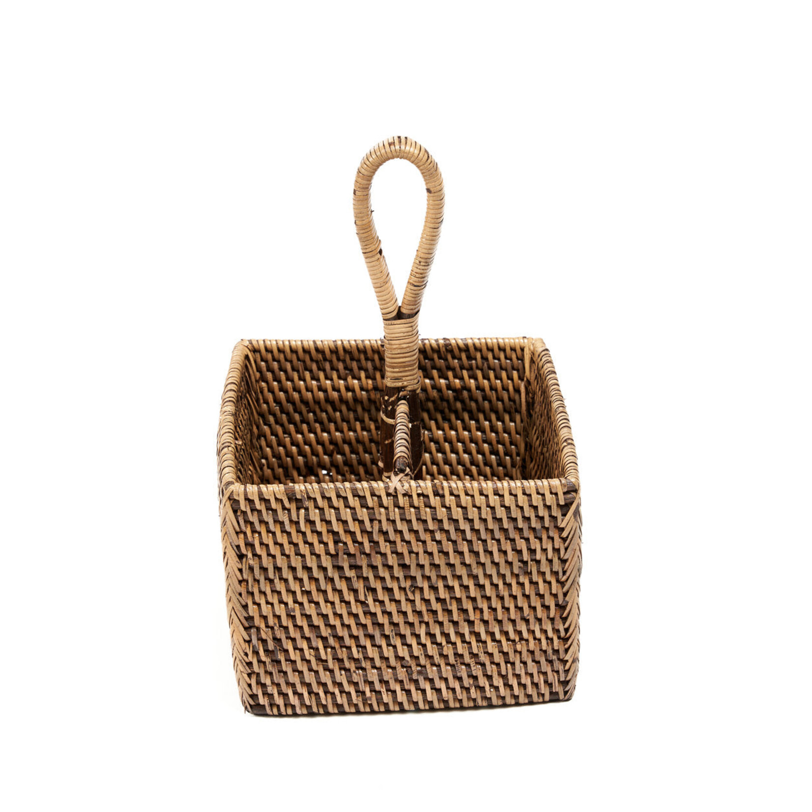 Bazar Bizar Antwerp The Rattan Cutlery Caddy N°2 - Natural Brown