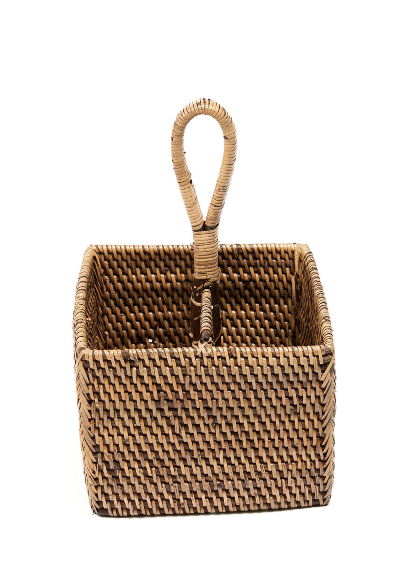 Bazar Bizar Antwerp The Rattan Cutlery Caddy N°2 - Natural Brown