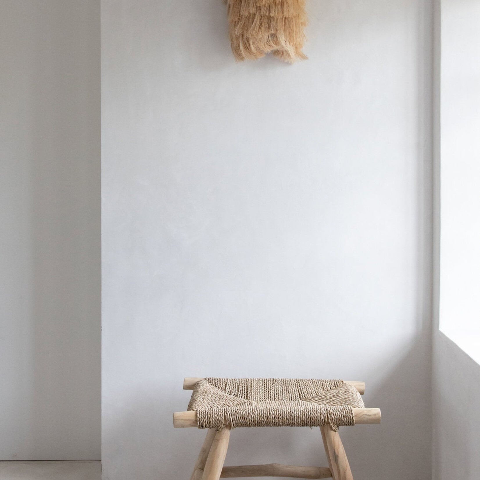 Bazar Bizar Antwerp The Porto Seagrass Stool - Natural - M