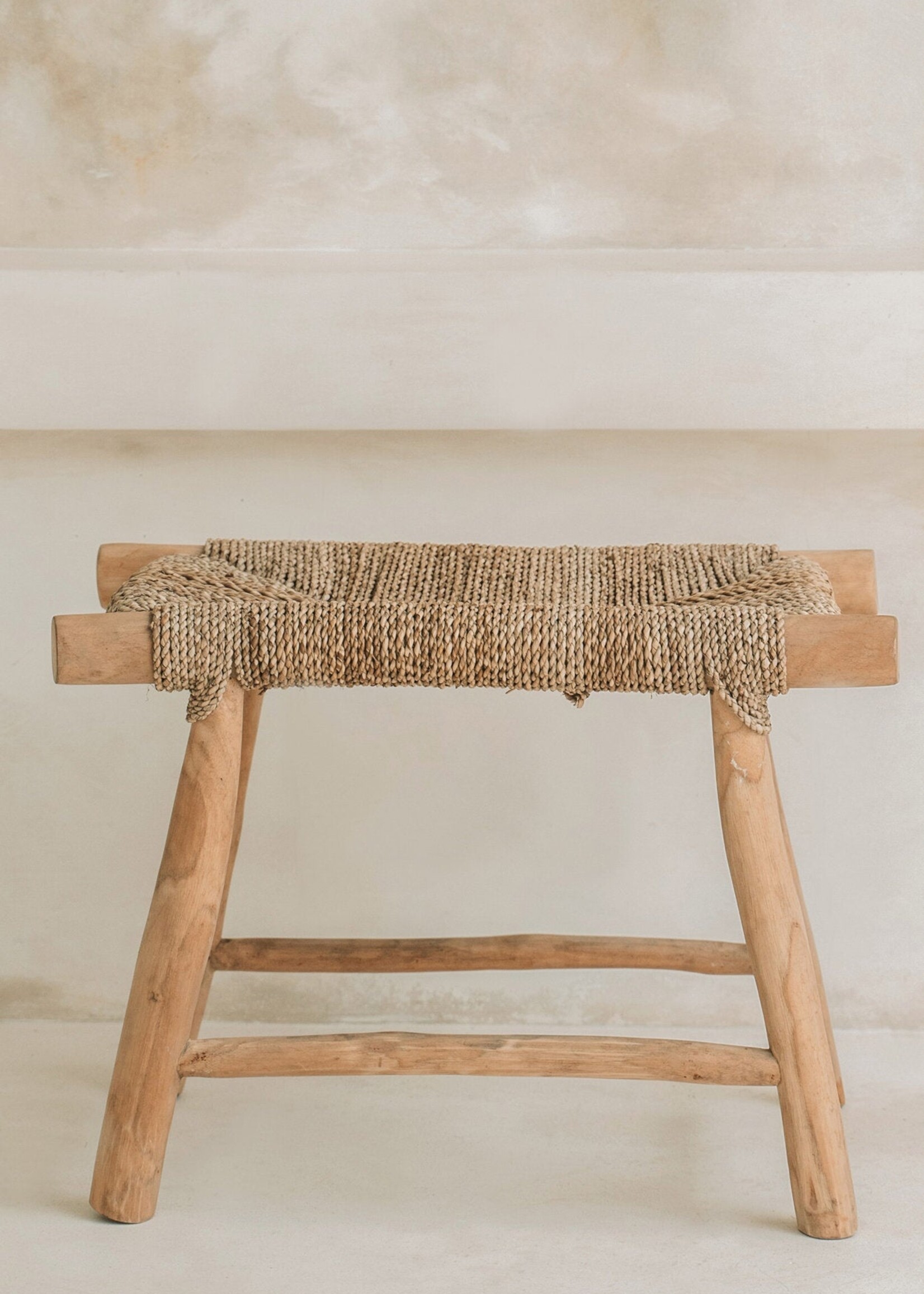 Bazar Bizar Antwerp The Porto Seagrass Stool - Natural - M