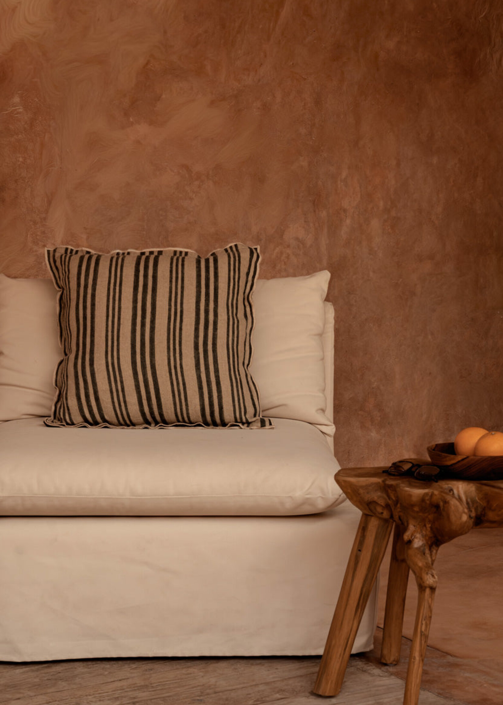 Bazar Bizar Antwerp The Nordic Stripe Cushion Cover - Natural Black - 50x50