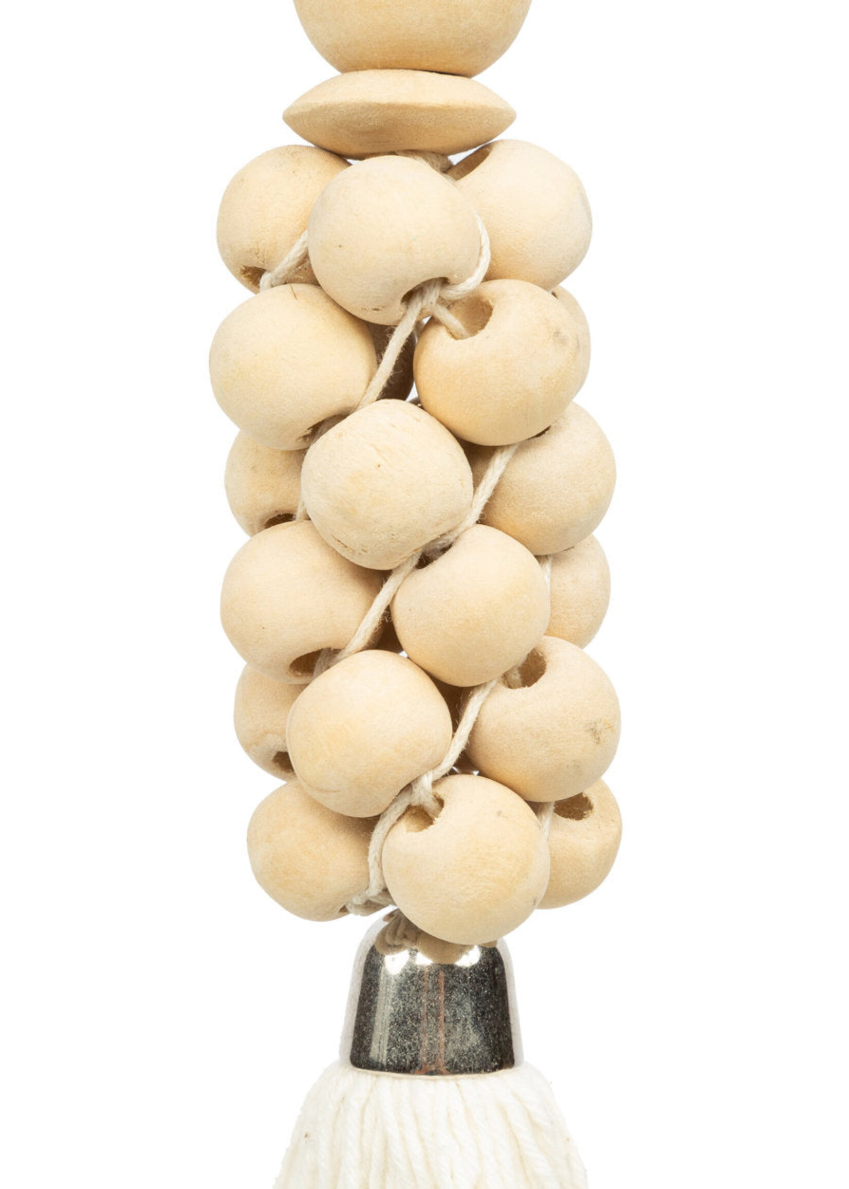 Bazar Bizar Antwerp The Wooden Beads Keychain - Natural White