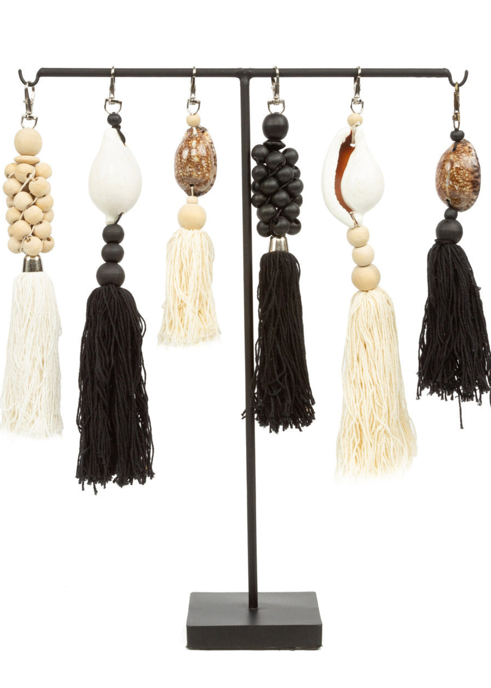 Bazar Bizar Antwerp The Wooden Beads Keychain - Natural White