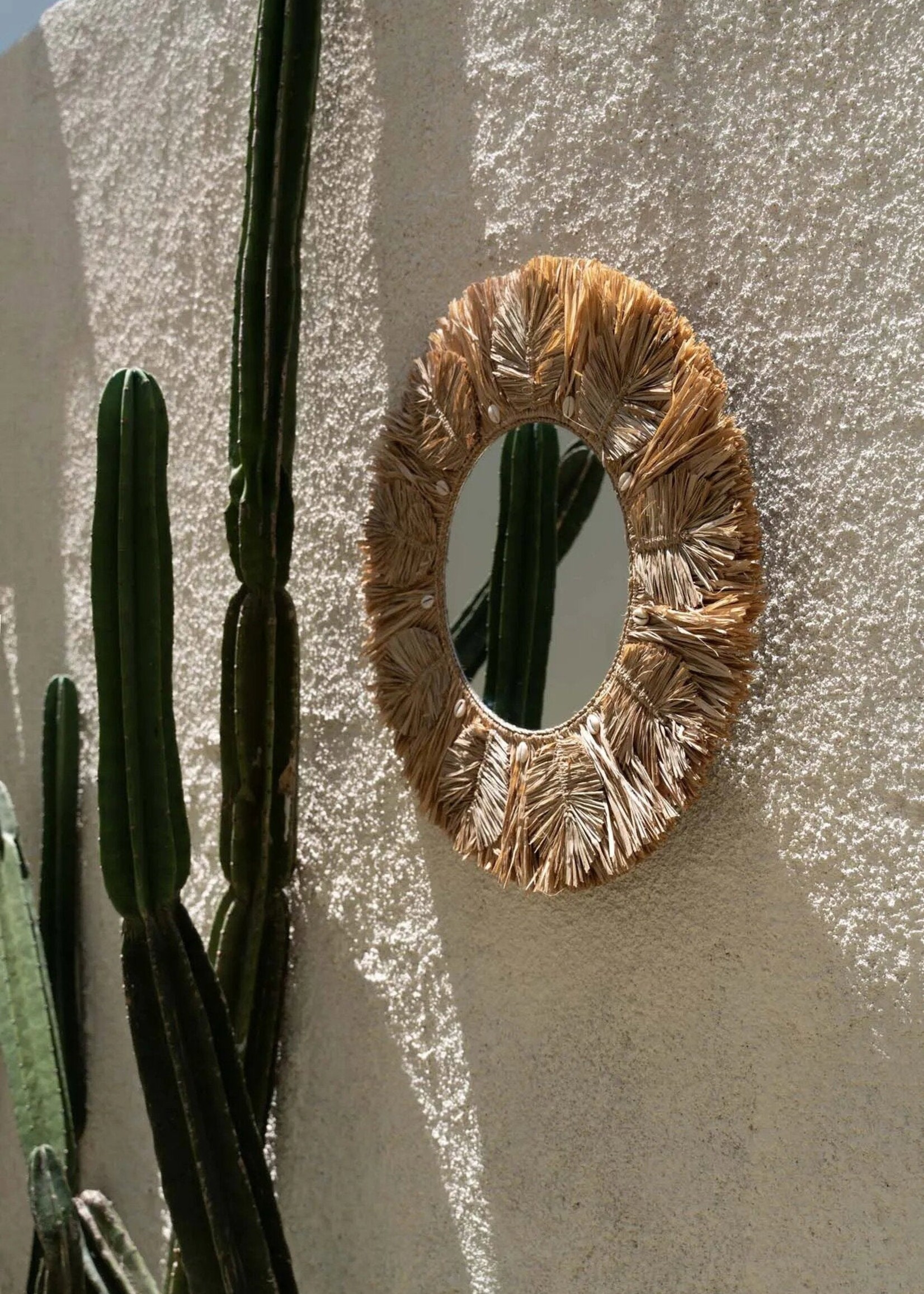 Bazar Bizar Antwerp The Palm Tree Mirror - Natural - M