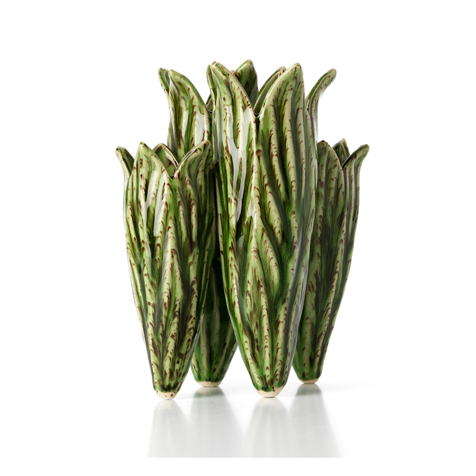 Bazar Bizar Antwerp The Tulip Leaf Vase - Forest Green