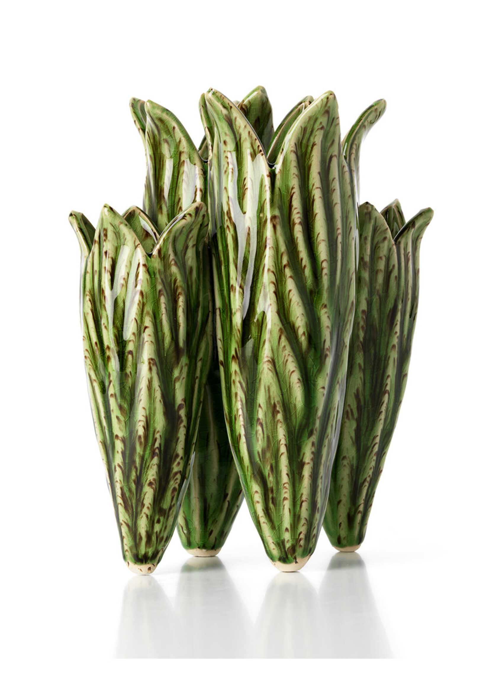 Bazar Bizar Antwerp The Tulip Leaf Vase - Forest Green