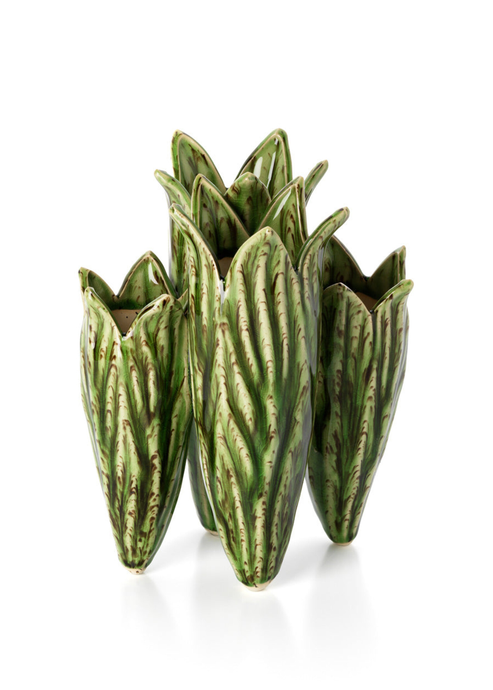 Bazar Bizar Antwerp The Tulip Leaf Vase - Forest Green