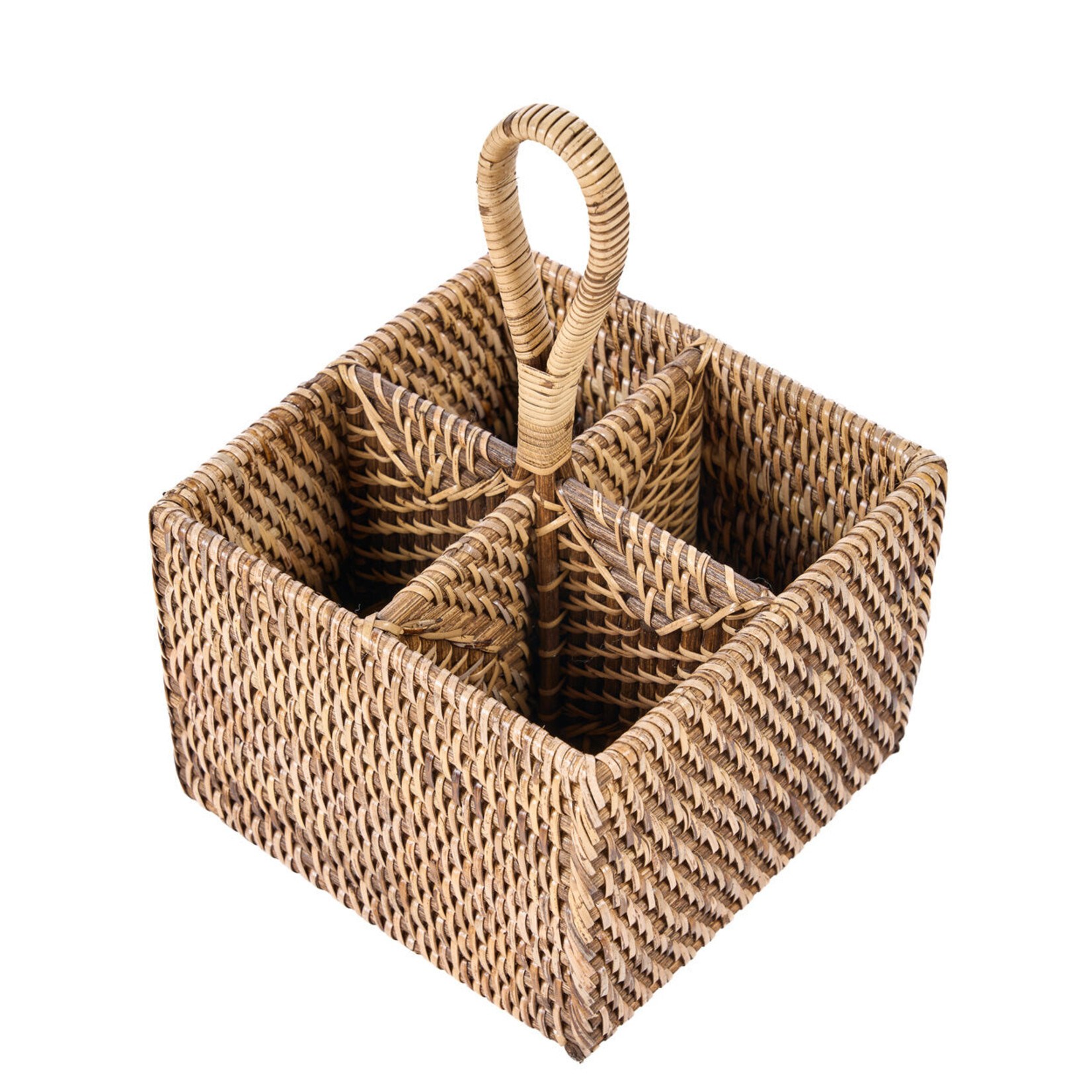 Bazar Bizar Antwerp The Rattan Cutlery Caddy N°4 - Natural Brown