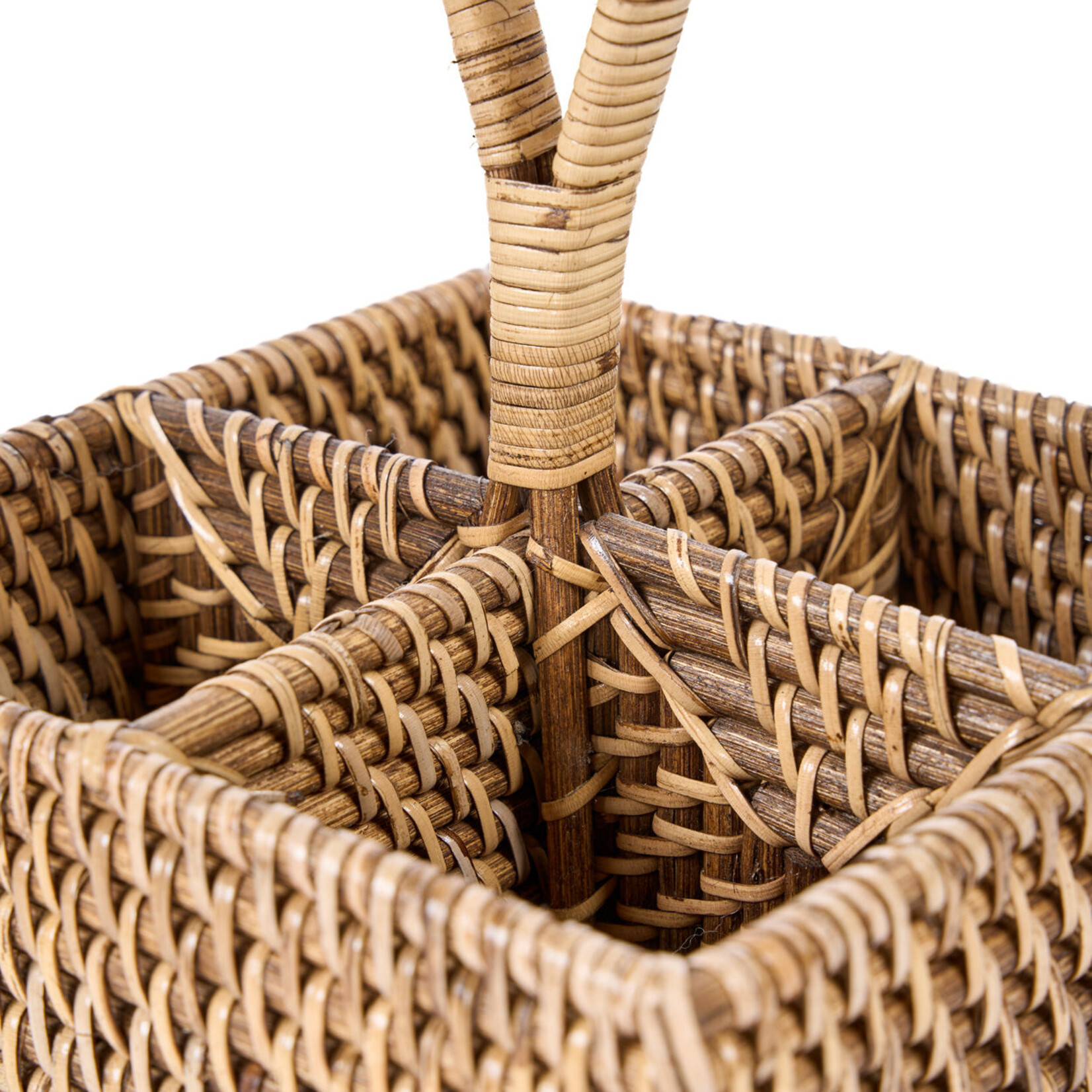 Bazar Bizar Antwerp The Rattan Cutlery Caddy N°4 - Natural Brown