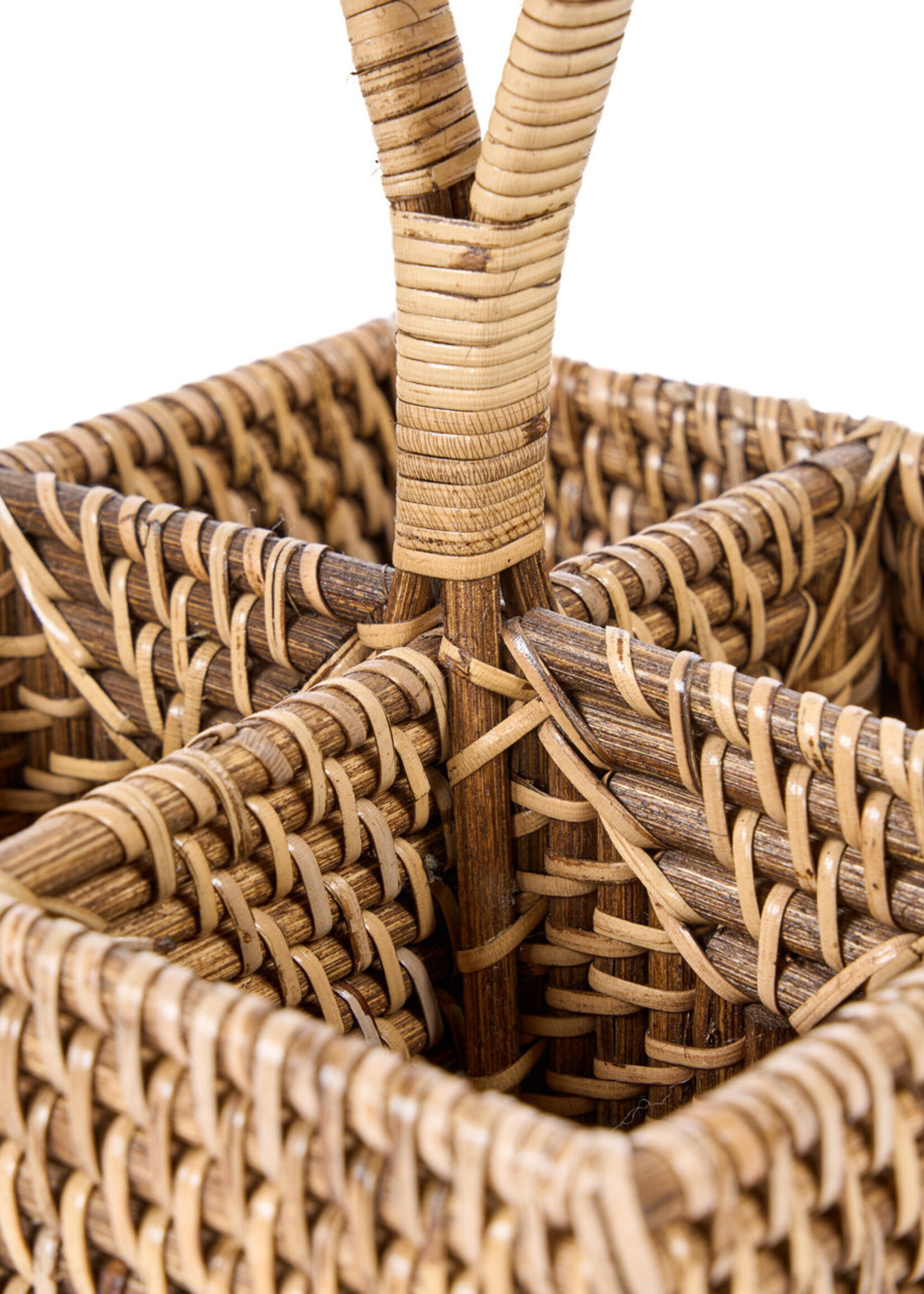 Bazar Bizar Antwerp The Rattan Cutlery Caddy N°4 - Natural Brown