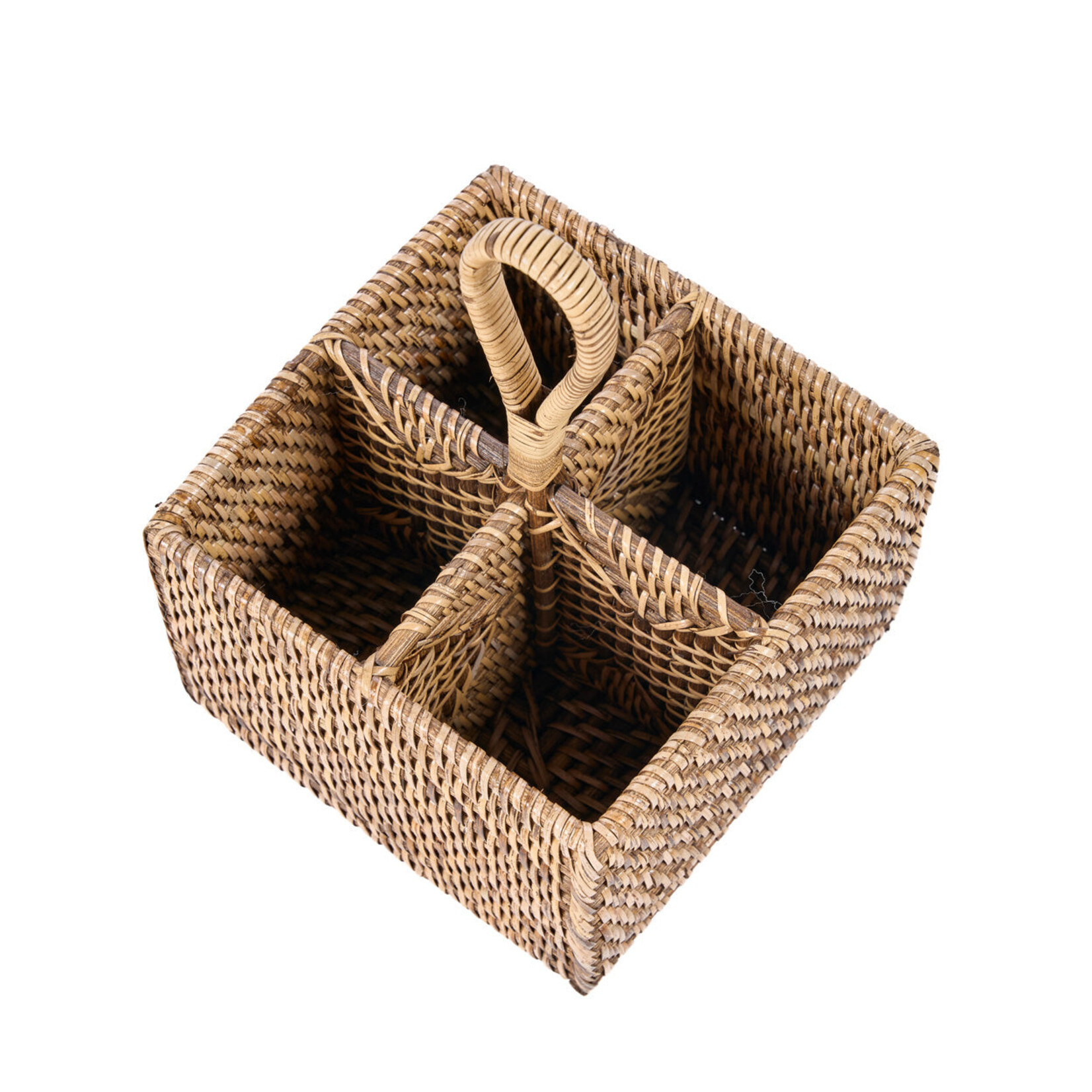 Bazar Bizar Antwerp The Rattan Cutlery Caddy N°4 - Natural Brown