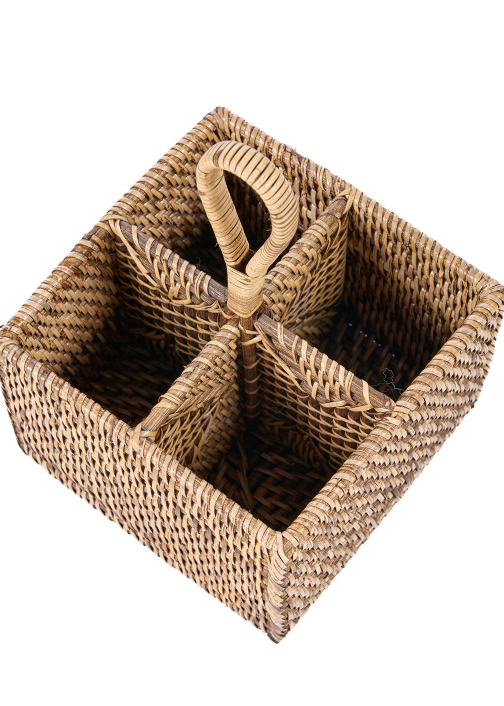 Bazar Bizar Antwerp The Rattan Cutlery Caddy N°4 - Natural Brown