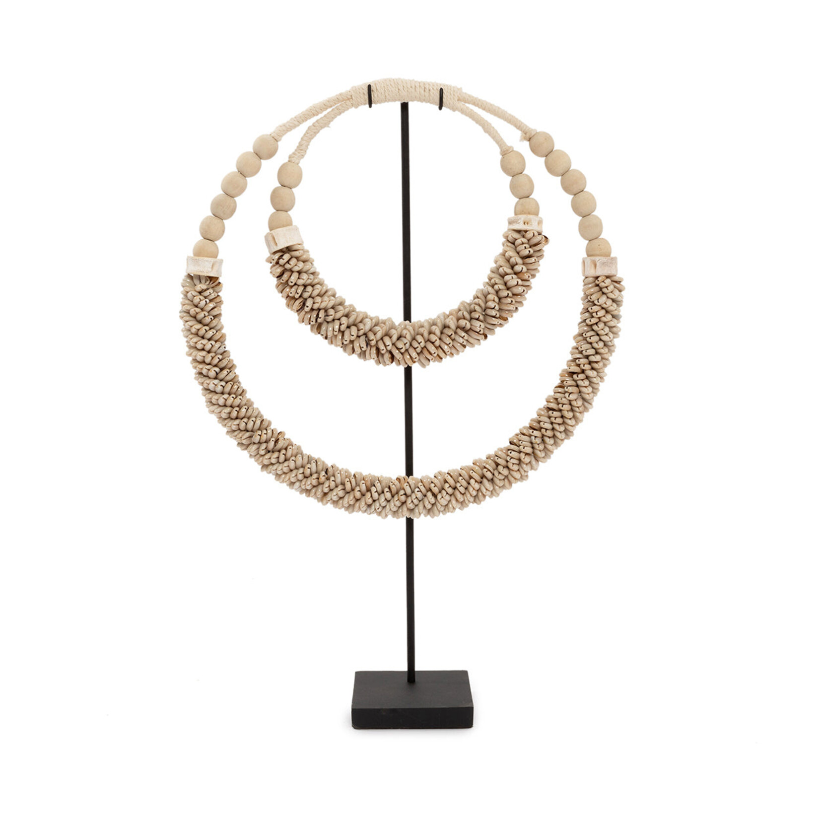 Bazar Bizar Antwerp The Double Shell Necklace On Stand - Natural