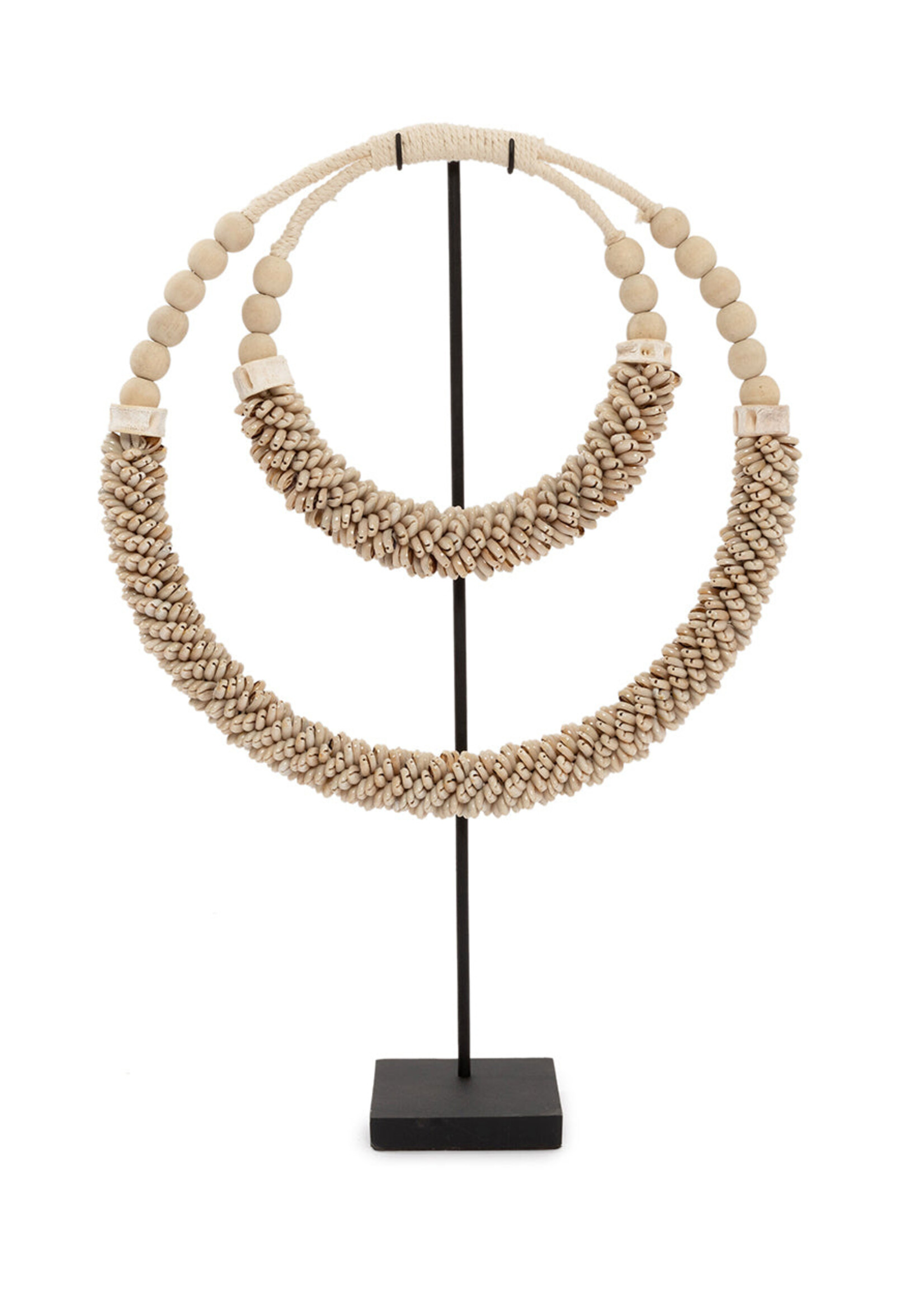 Bazar Bizar Antwerp The Double Shell Necklace On Stand - Natural