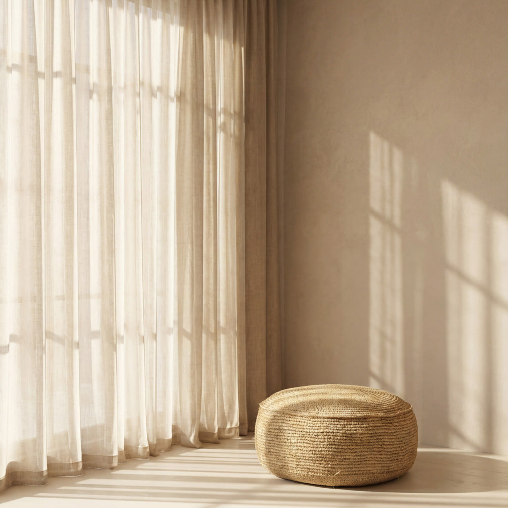 Bazar Bizar Antwerp The Raffia Flores Pouffe - Natural