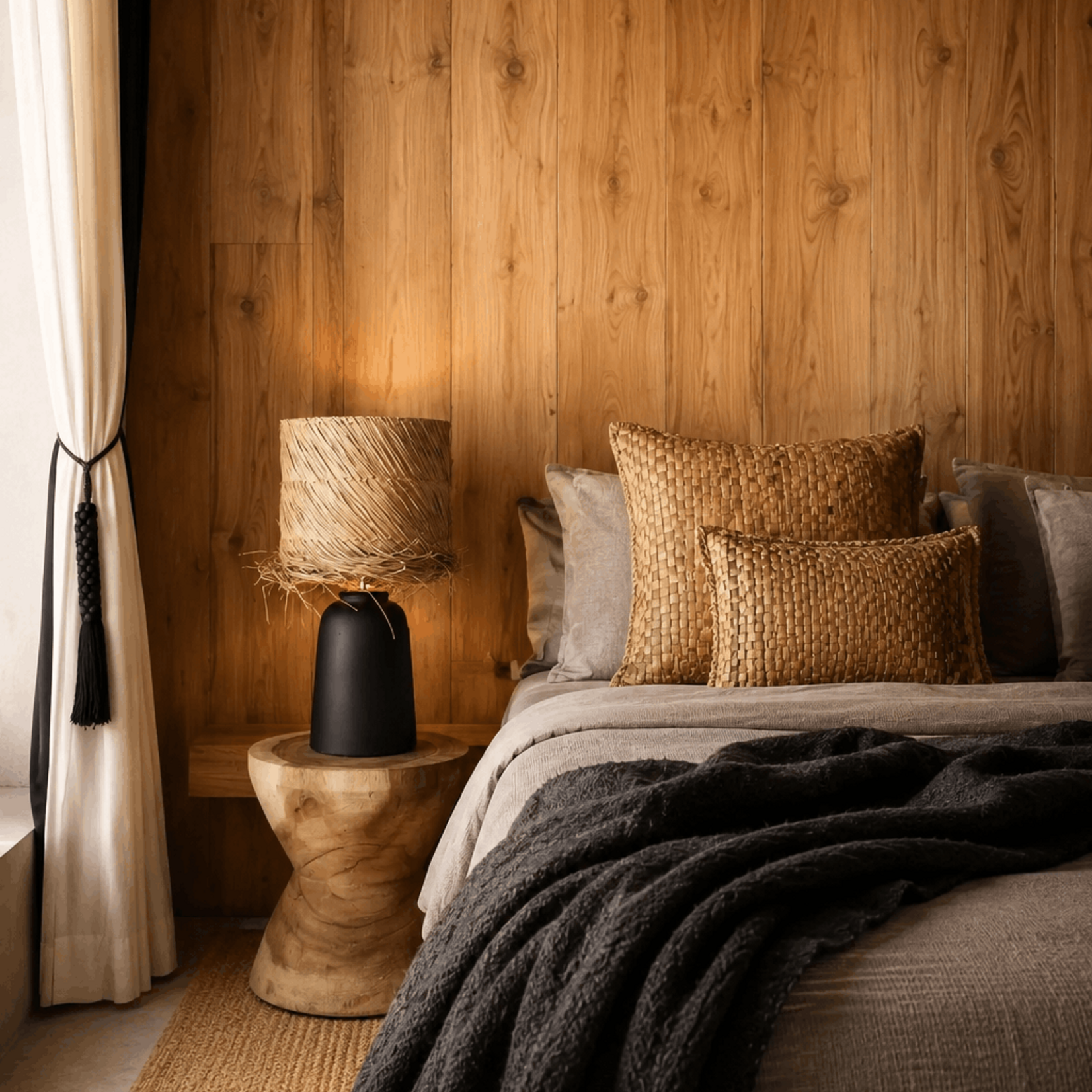 Bazar Bizar Antwerp The Pandan Table Lamp - Black Natural