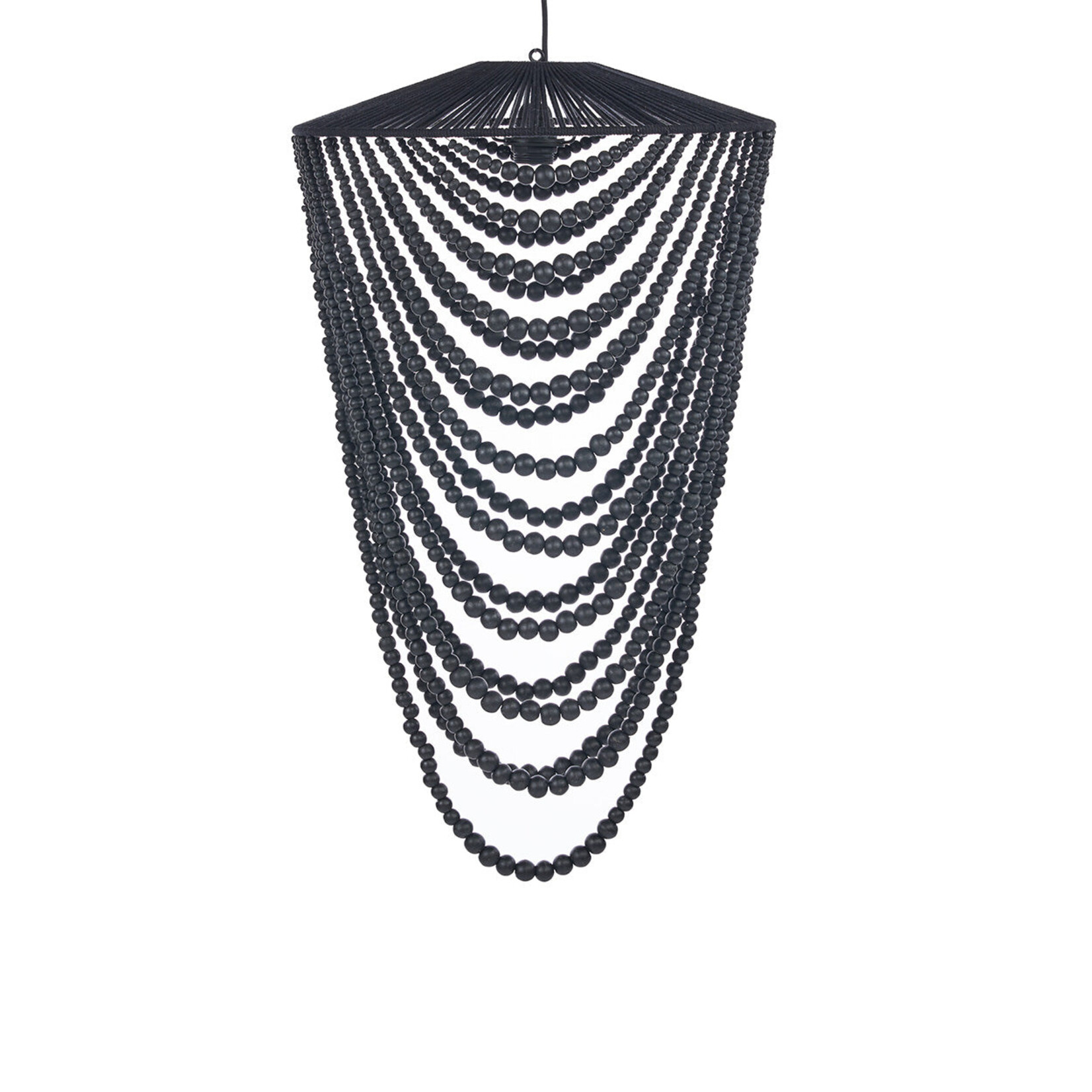 Bazar Bizar Antwerp The Wooden Bead Chandelier - Black - L
