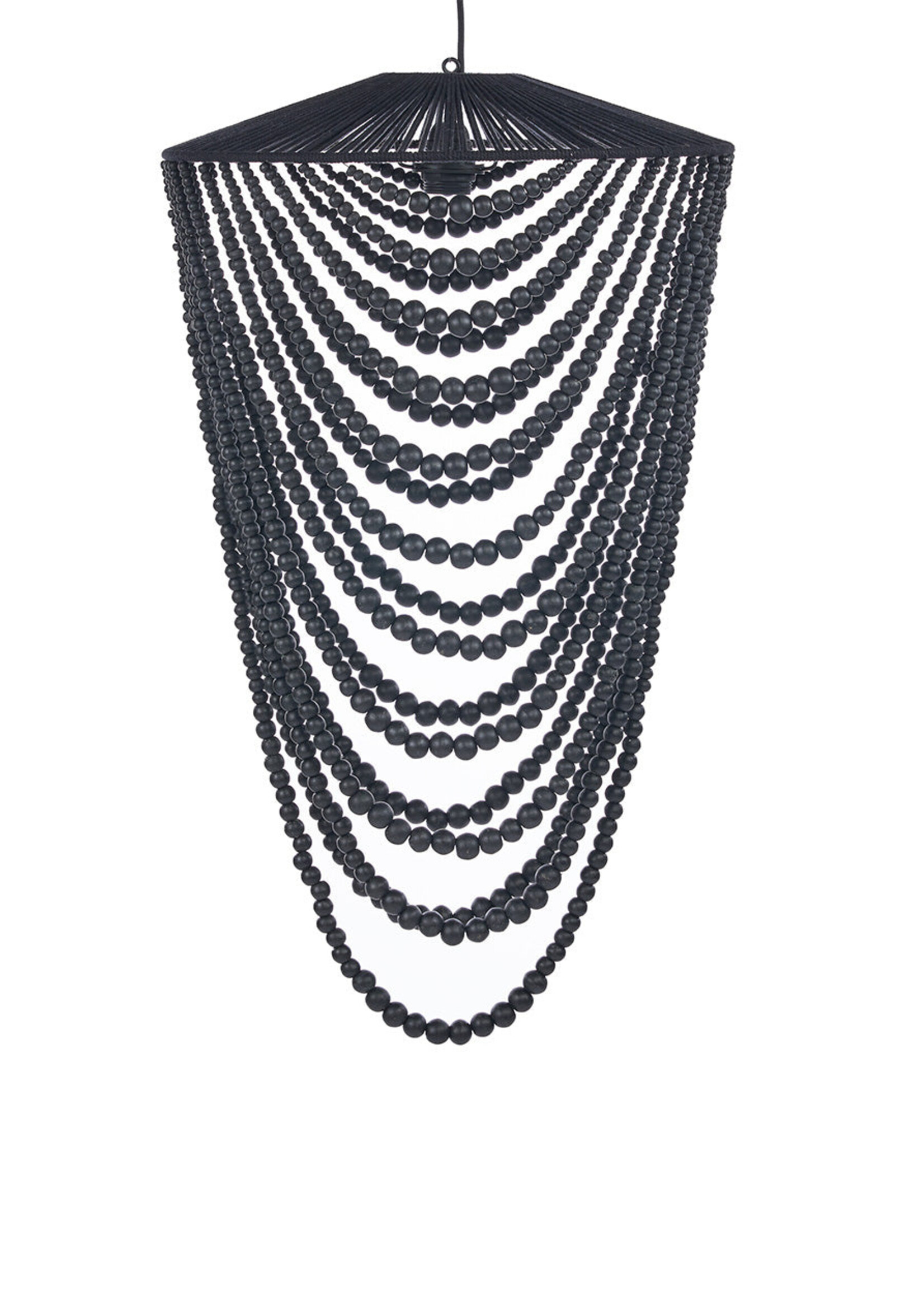 Bazar Bizar Antwerp The Wooden Bead Chandelier - Black - L