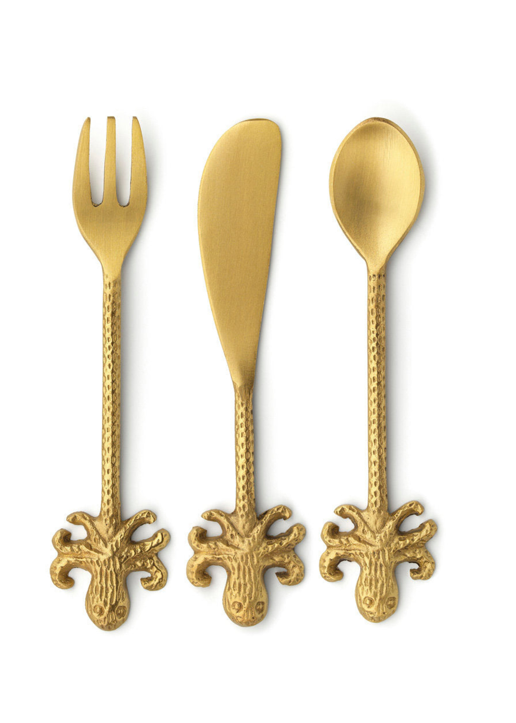 Bazar Bizar Antwerp The Octopus Fork - Gold - S