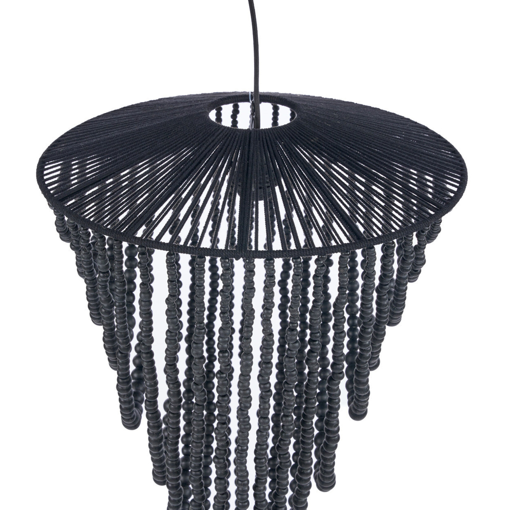 Bazar Bizar Antwerp The Wooden Bead Chandelier - Black - L