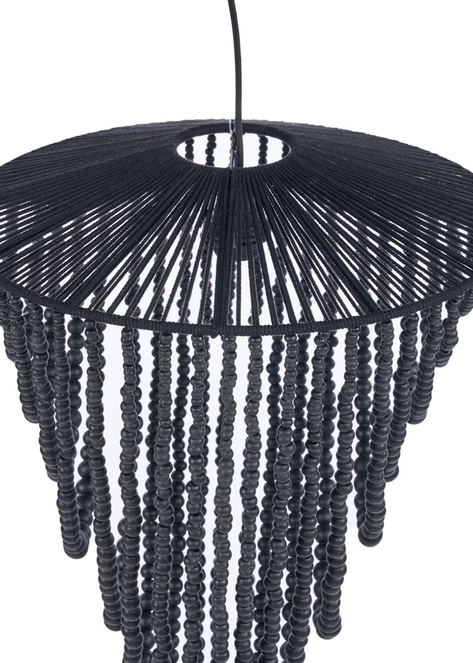 Bazar Bizar Antwerp The Wooden Bead Chandelier - Black - L