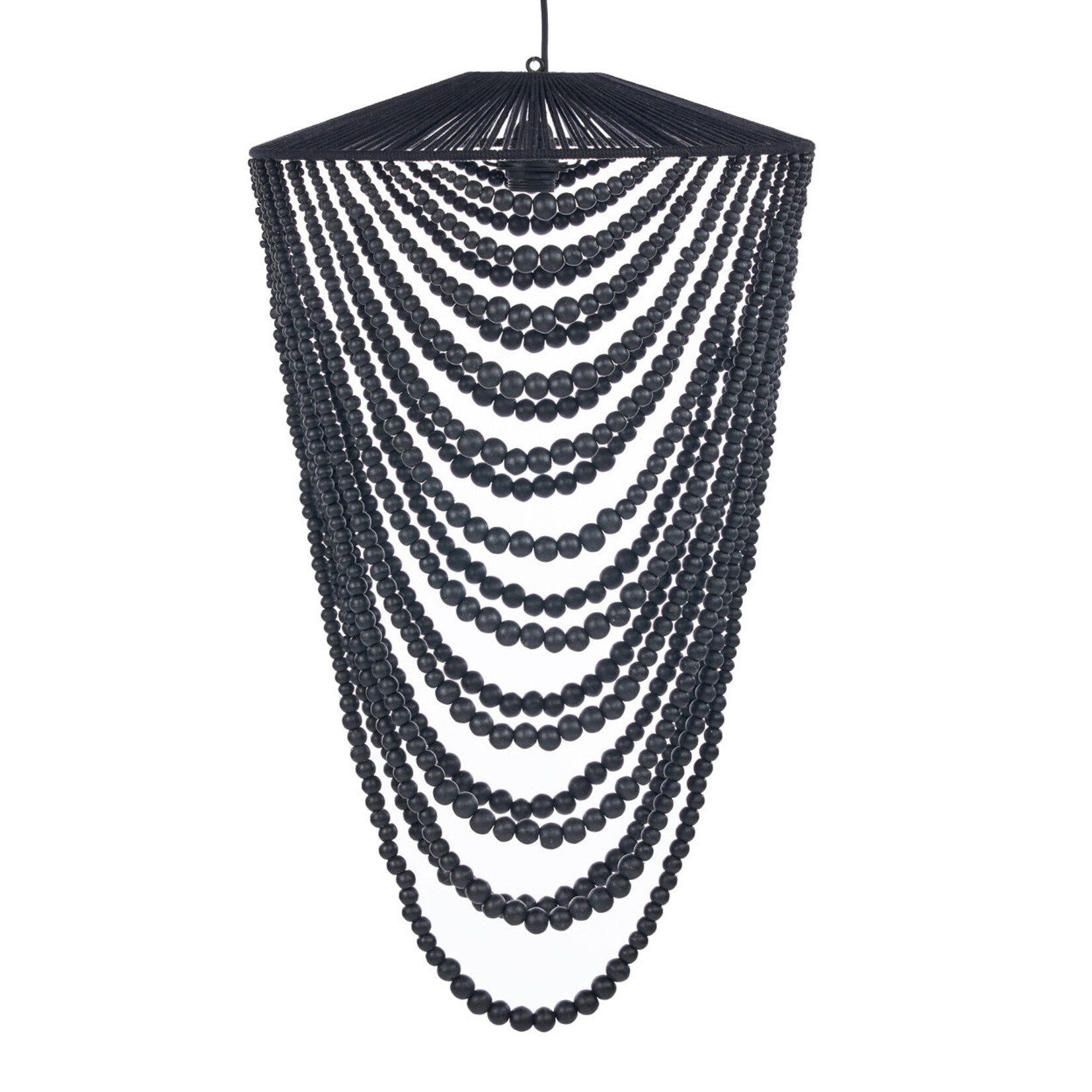 Bazar Bizar Antwerp The Wooden Bead Chandelier - Black - L