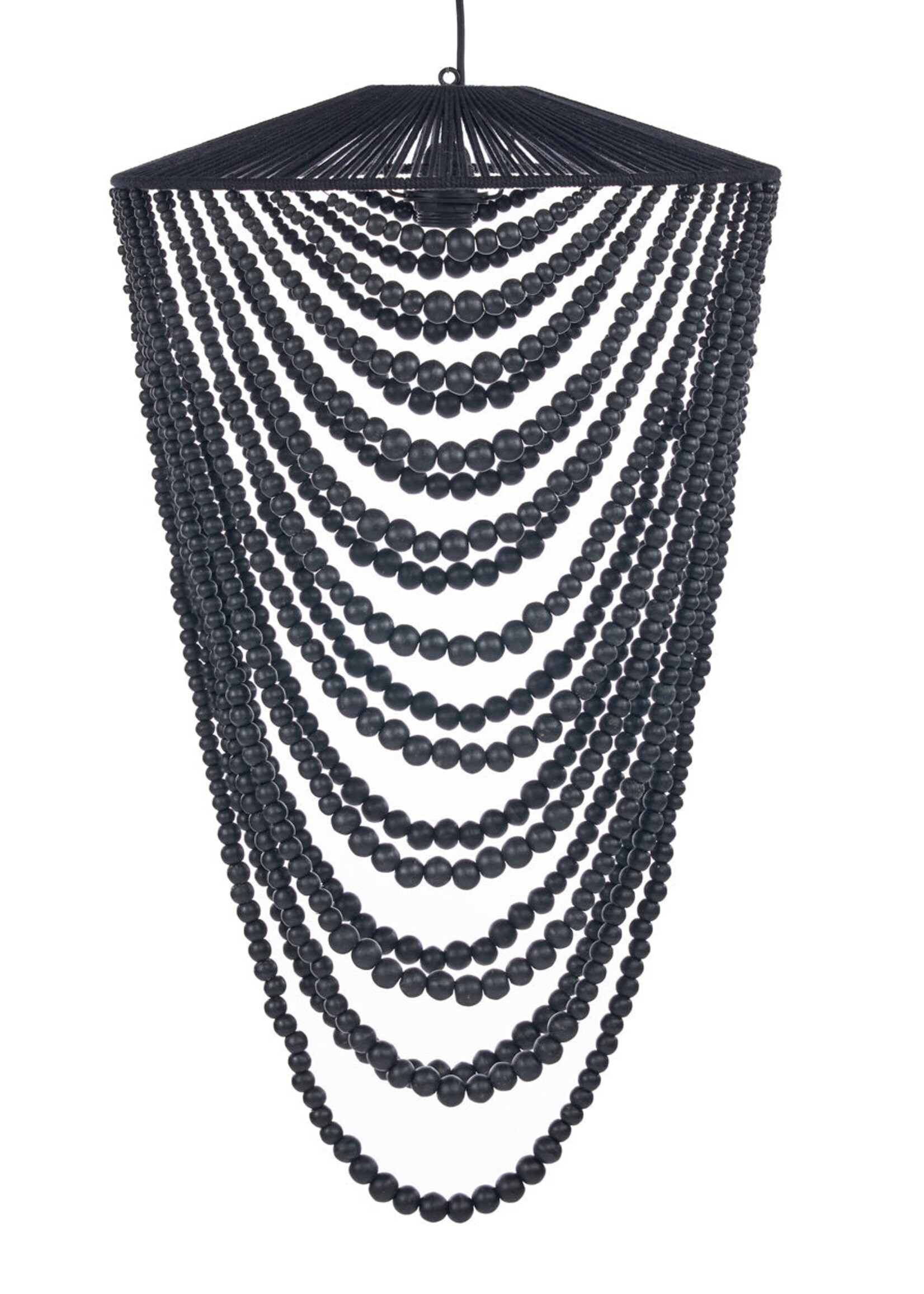 Bazar Bizar Antwerp The Wooden Bead Chandelier - Black - L