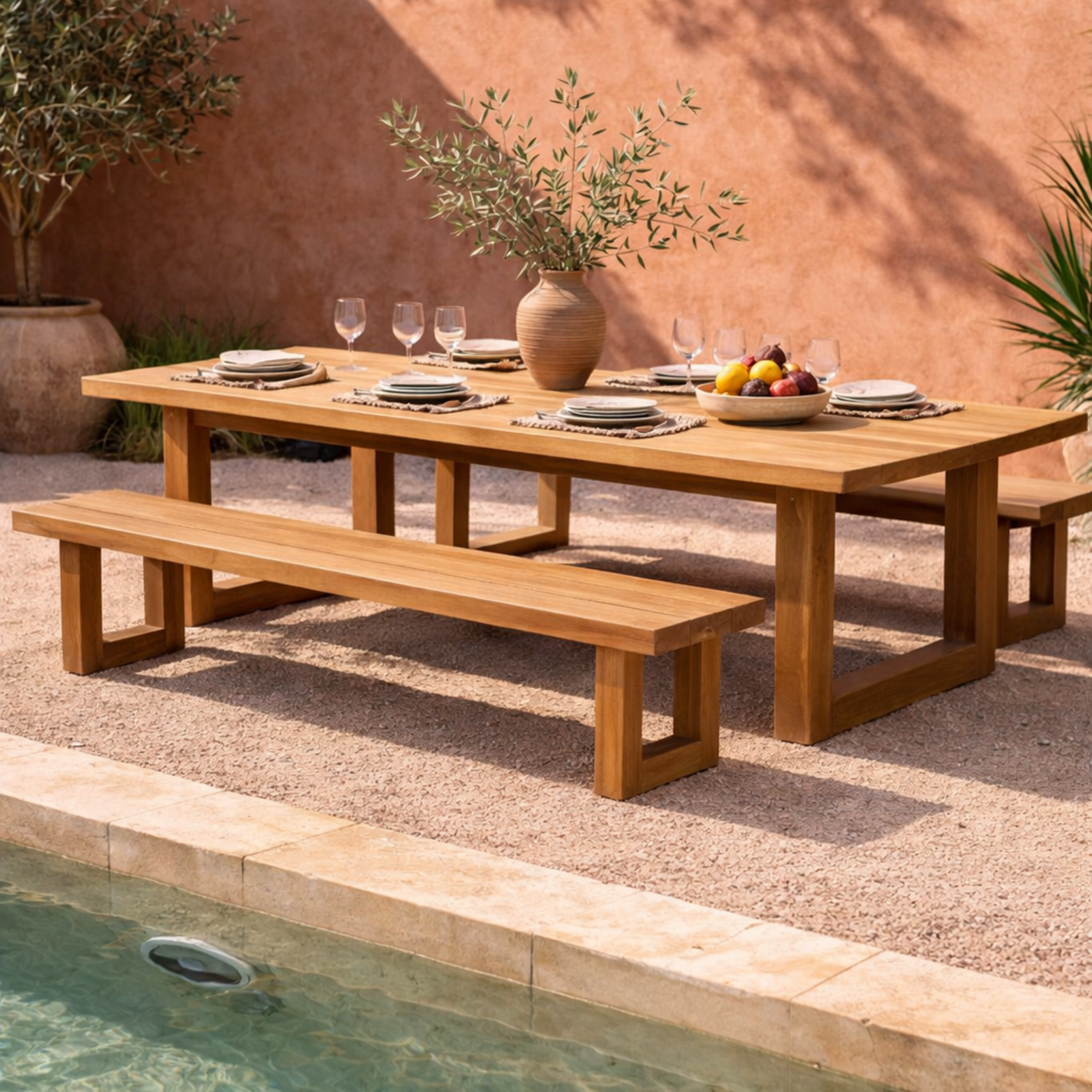 Bazar Bizar Antwerp Bench With Square Foot - Natural - 280