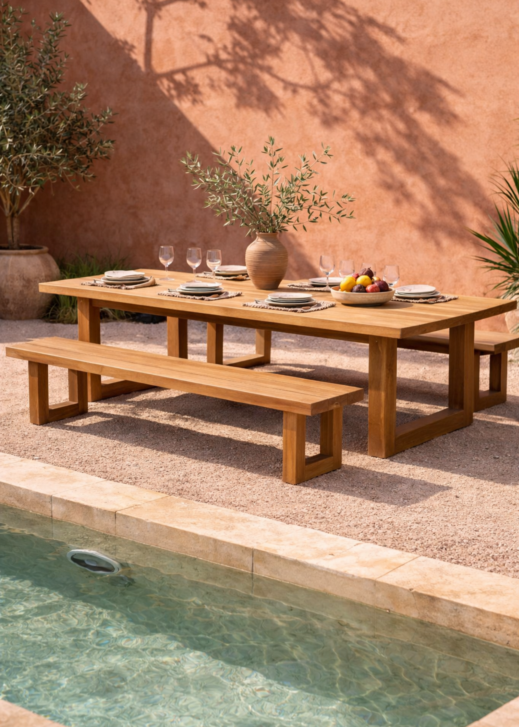 Bazar Bizar Antwerp Bench With Square Foot - Natural - 280