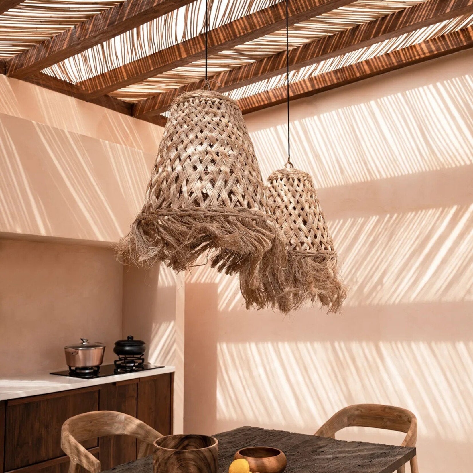 Bazar Bizar Antwerp The Abaca Jelly Fish Pendant - Natural - M