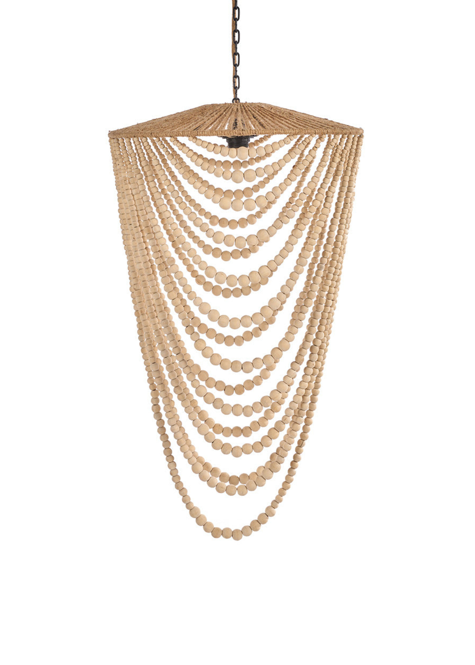 Bazar Bizar Antwerp The Wooden Bead Chandelier - Natural - L