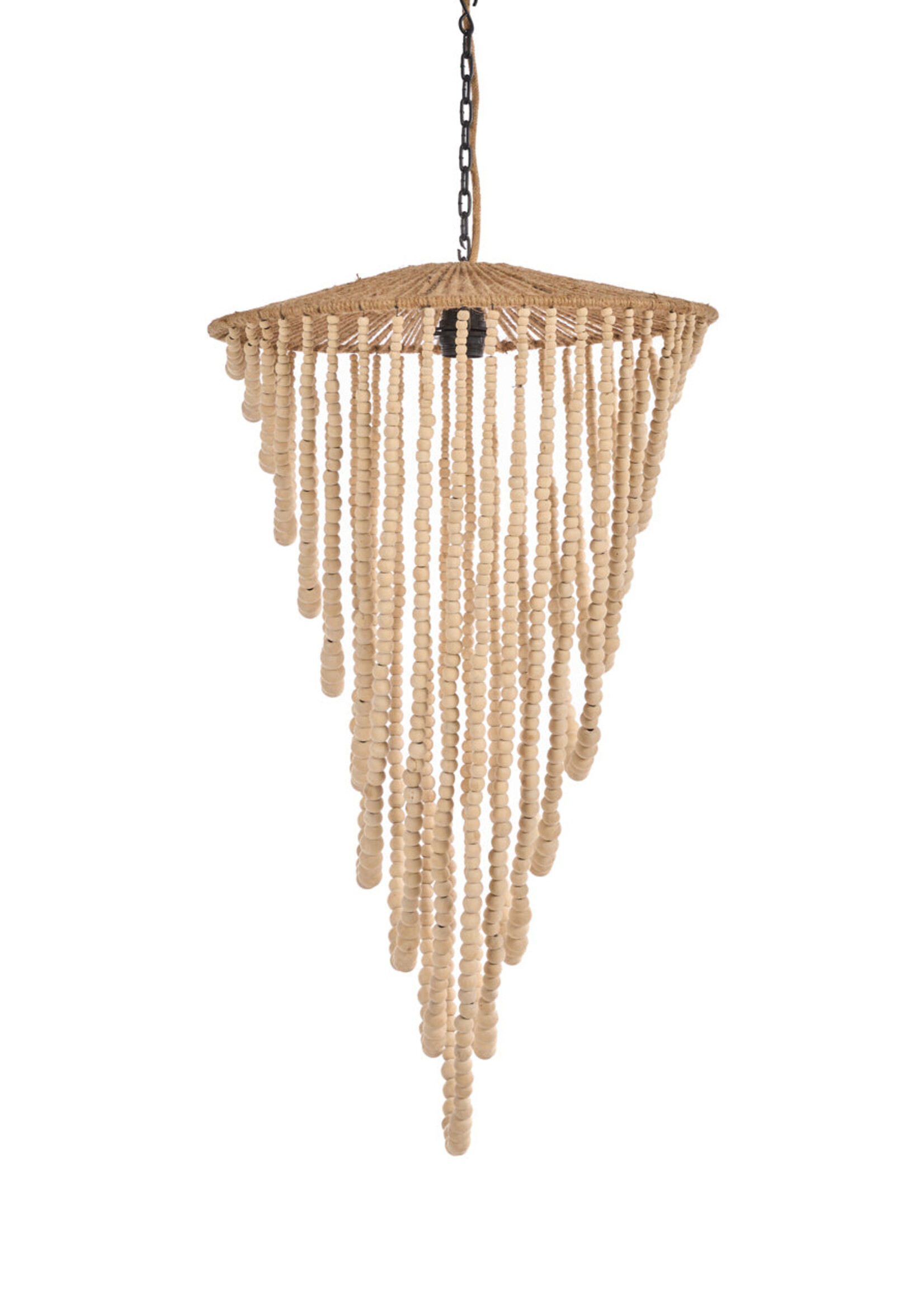 Bazar Bizar Antwerp The Wooden Bead Chandelier - Natural - L
