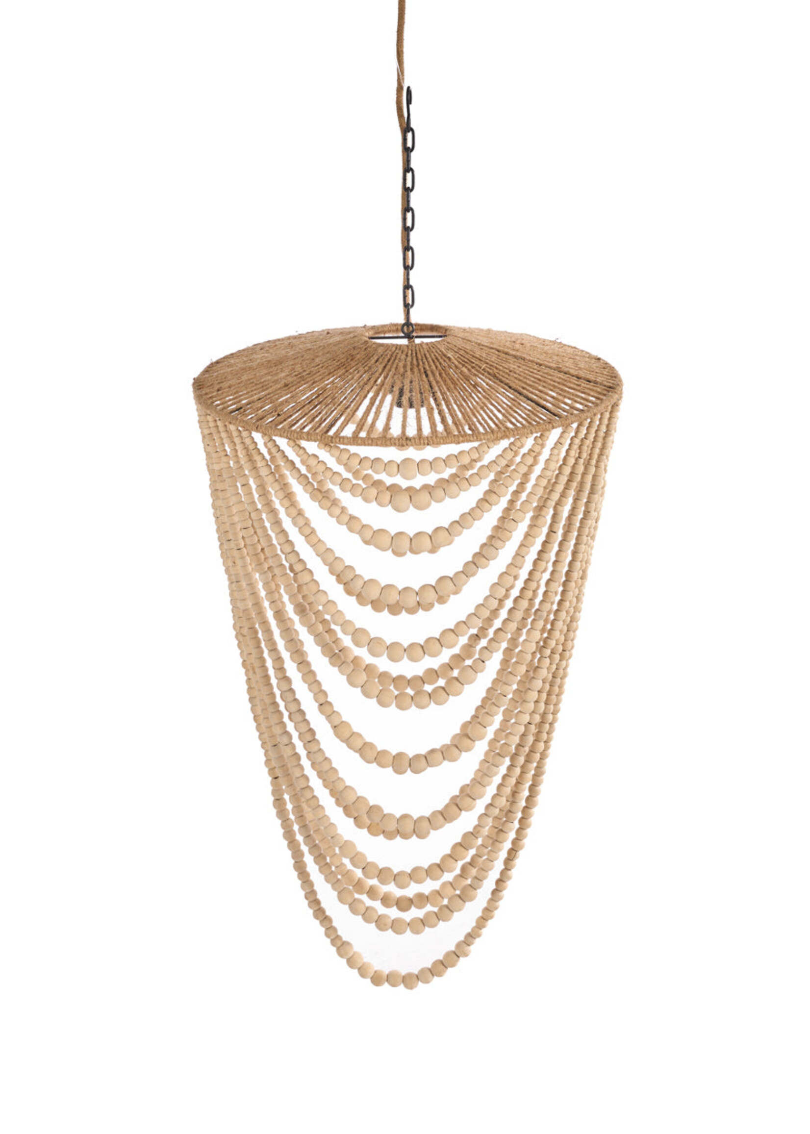 Bazar Bizar Antwerp The Wooden Bead Chandelier - Natural - L