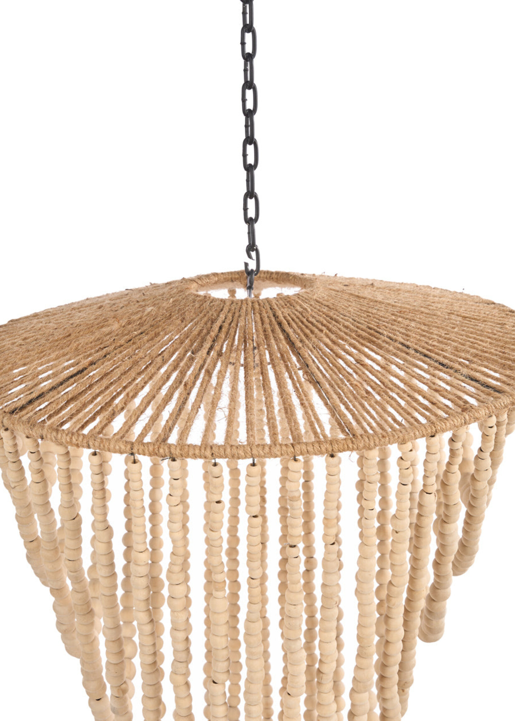 Bazar Bizar Antwerp The Wooden Bead Chandelier - Natural - L