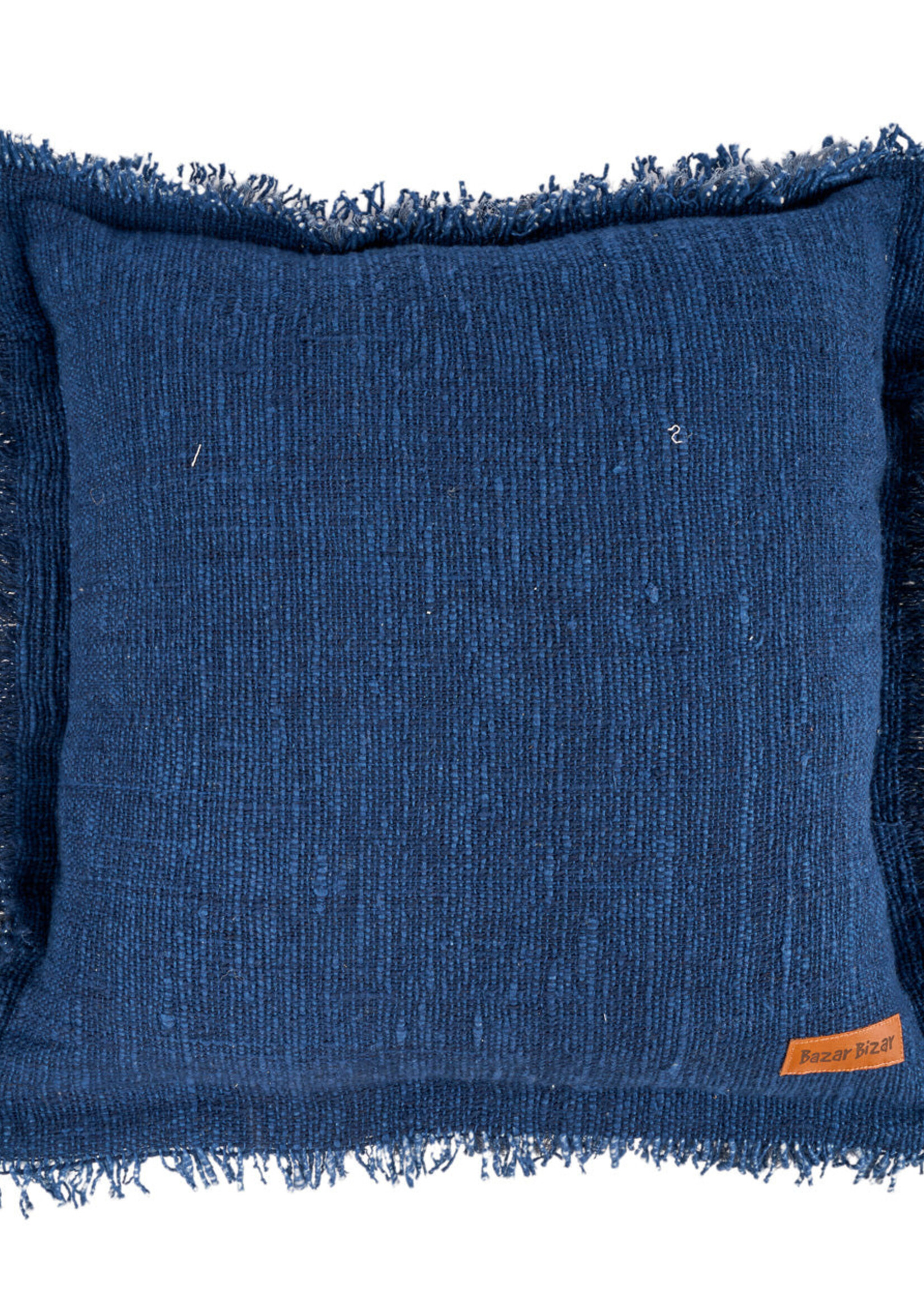 Bazar Bizar Antwerp The Azure Fringe Cushion Cover - Indian Blue