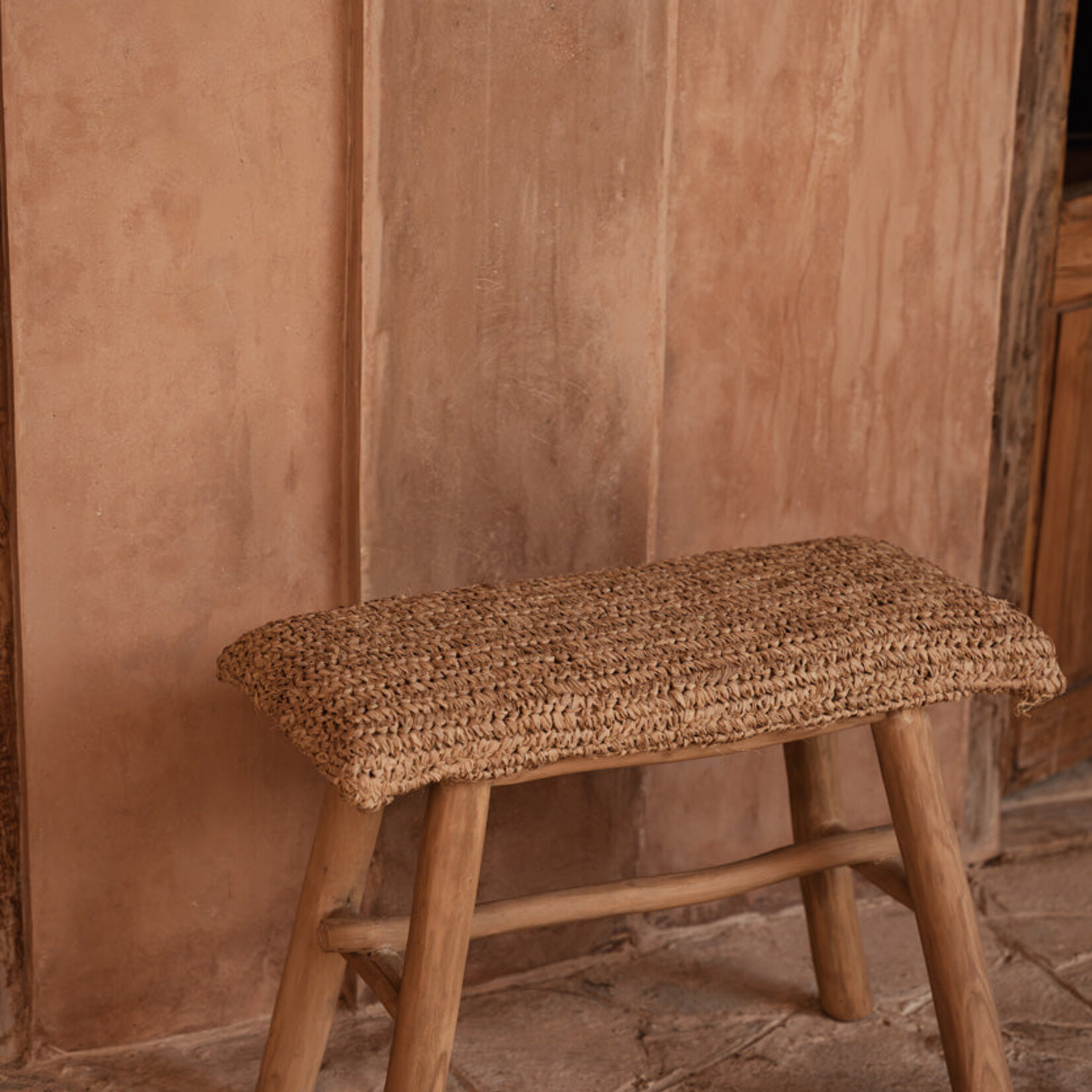 Bazar Bizar The Raffia Bench - Natural