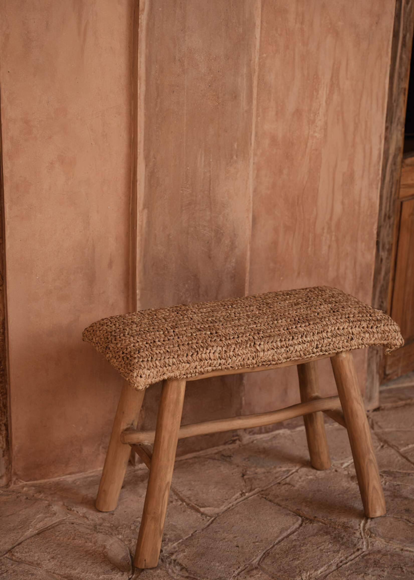 Bazar Bizar The Raffia Bench - Natural