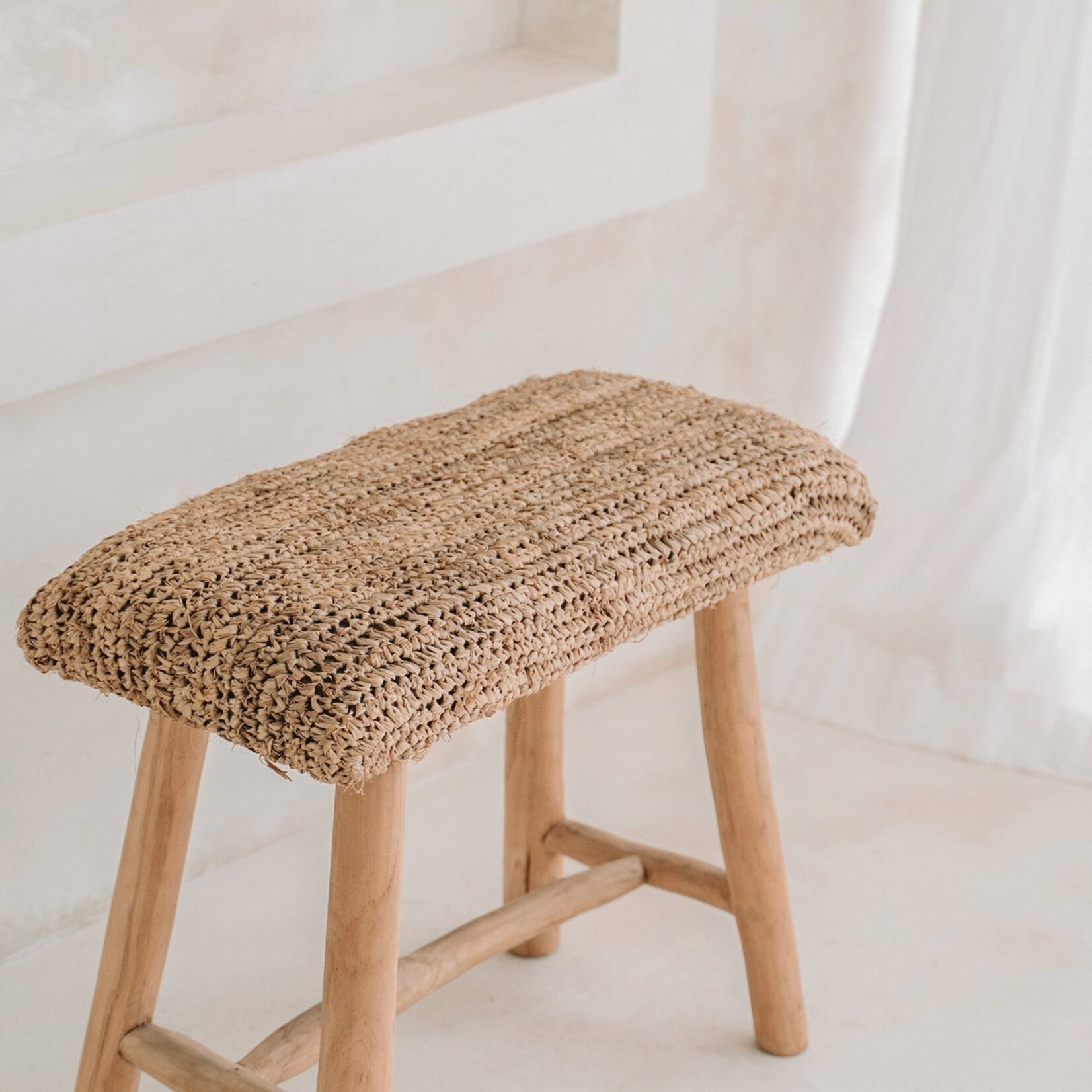 Bazar Bizar The Raffia Bench - Natural